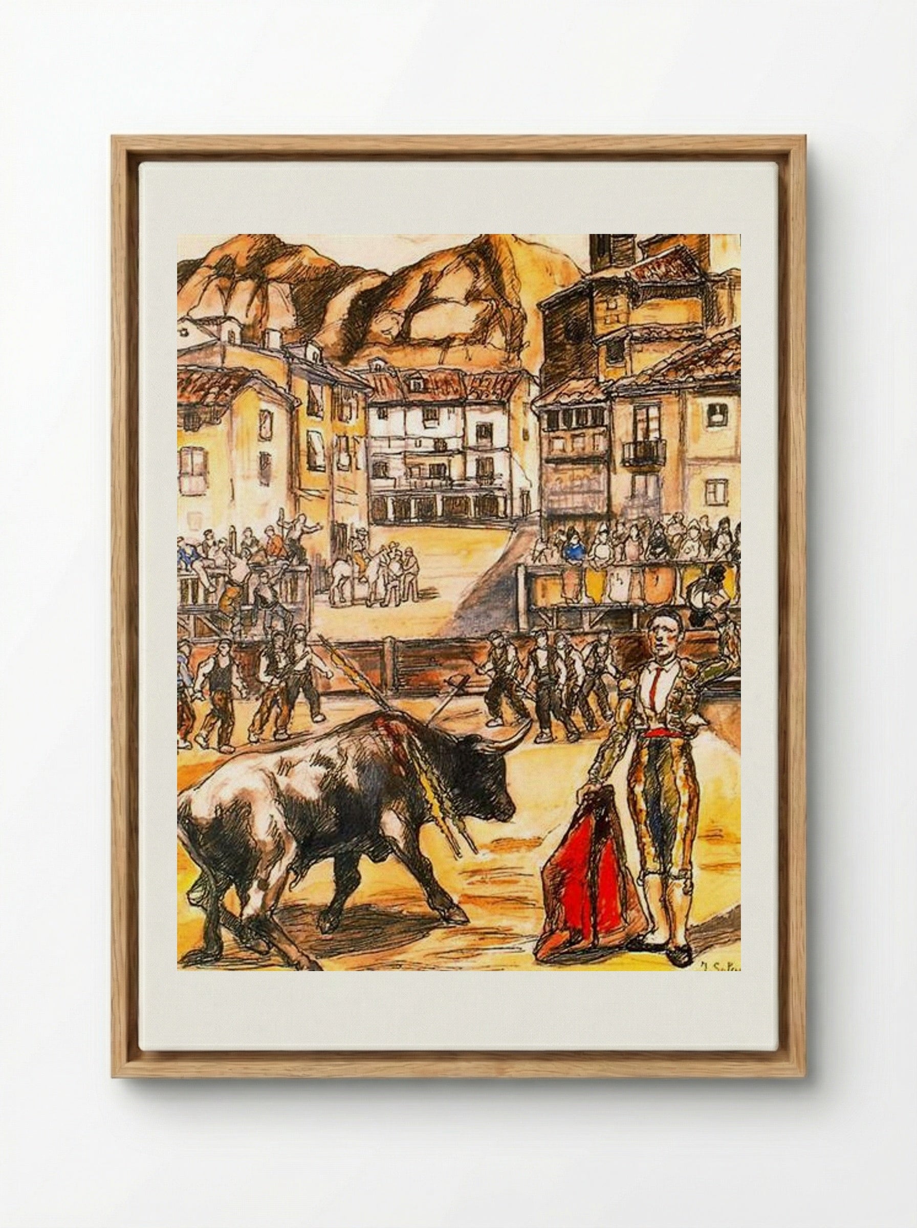 Cape in a Village - José Gutiérrez Solana - Framed Canvas Wood