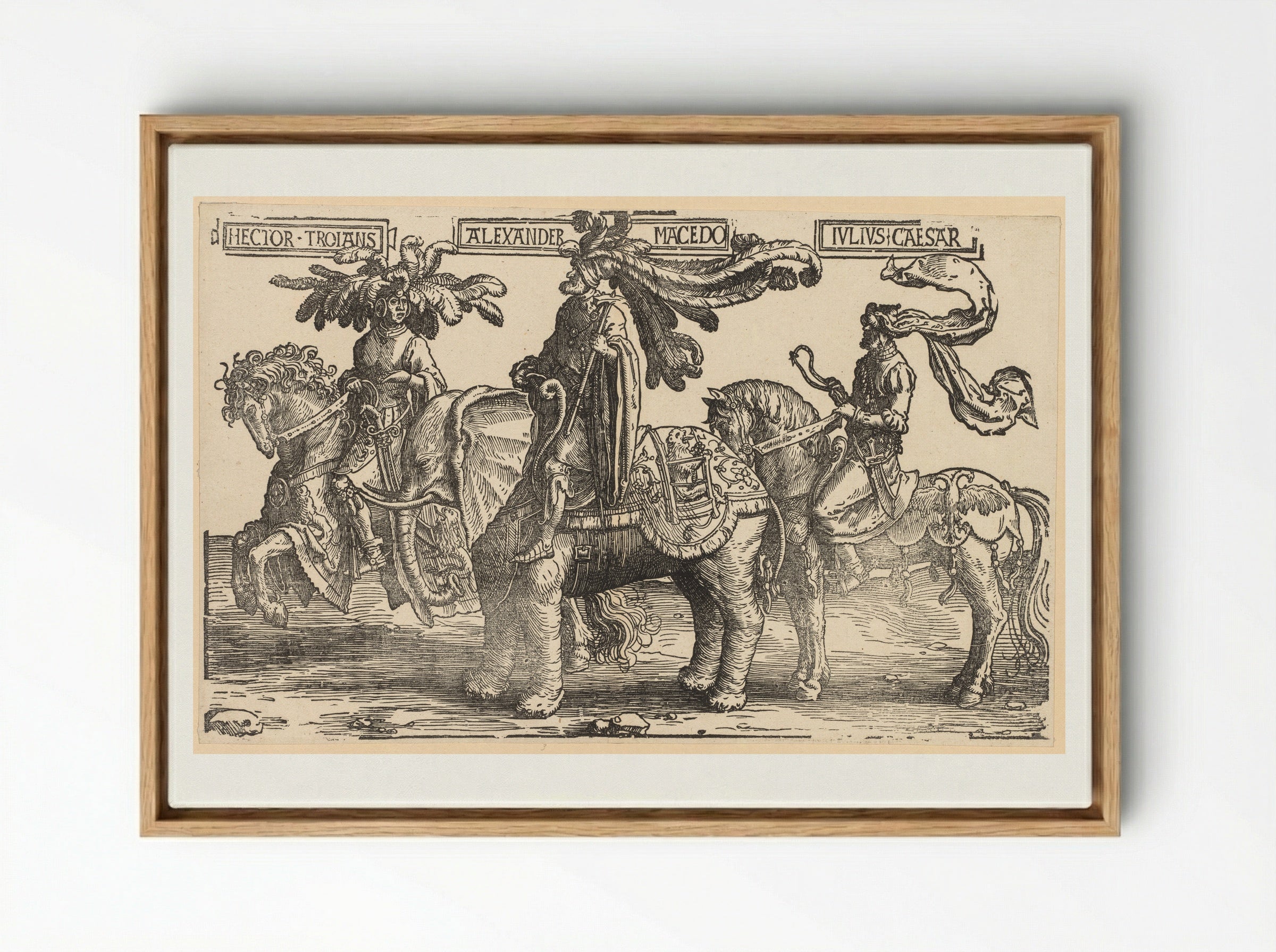 The Nine Heroes - Lucas van Leyden - Framed Canvas Wood