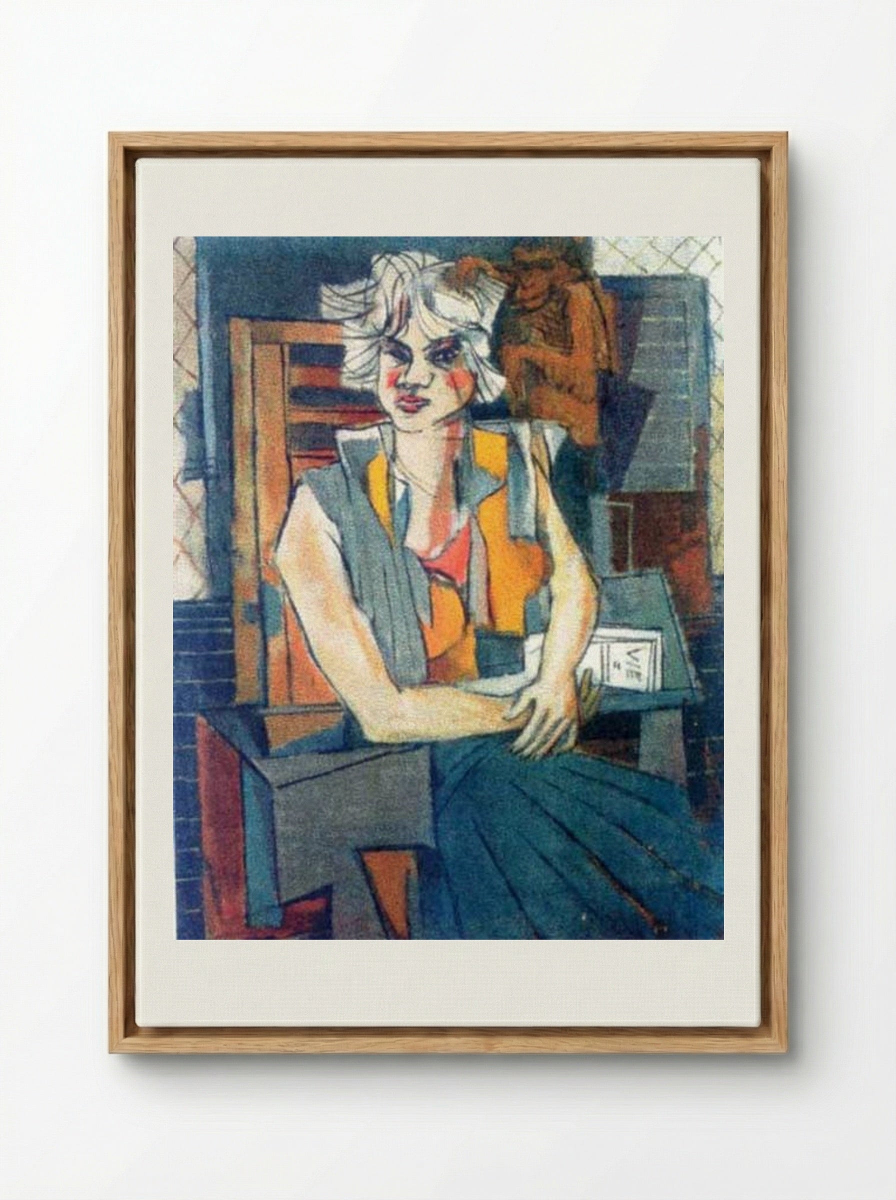 Girl Portrait - Marcel Janco - Framed Canvas Wood