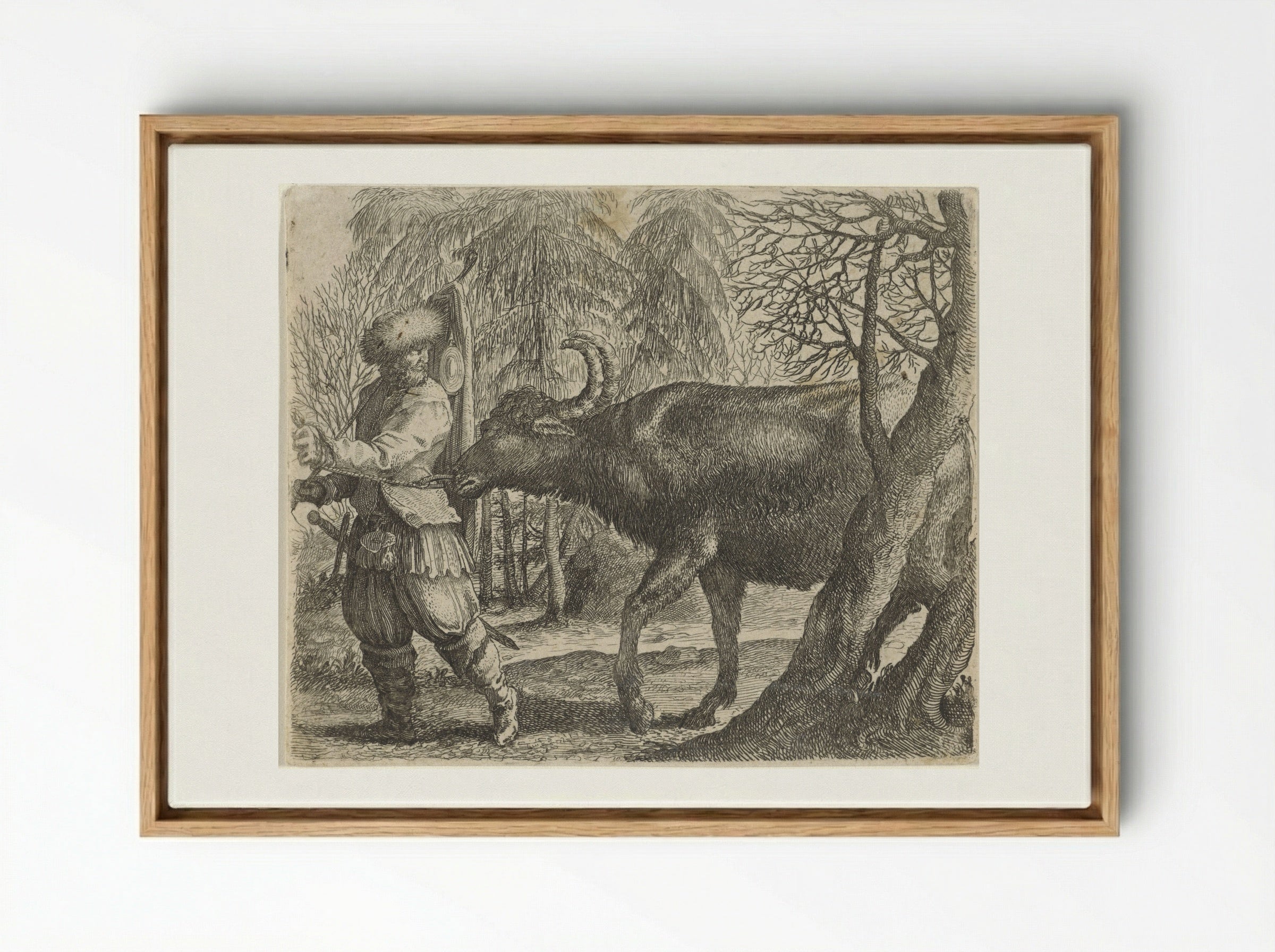 Fabel van de buffel en de boer - Aegidius Sadeler (II) - Framed Canvas Wood
