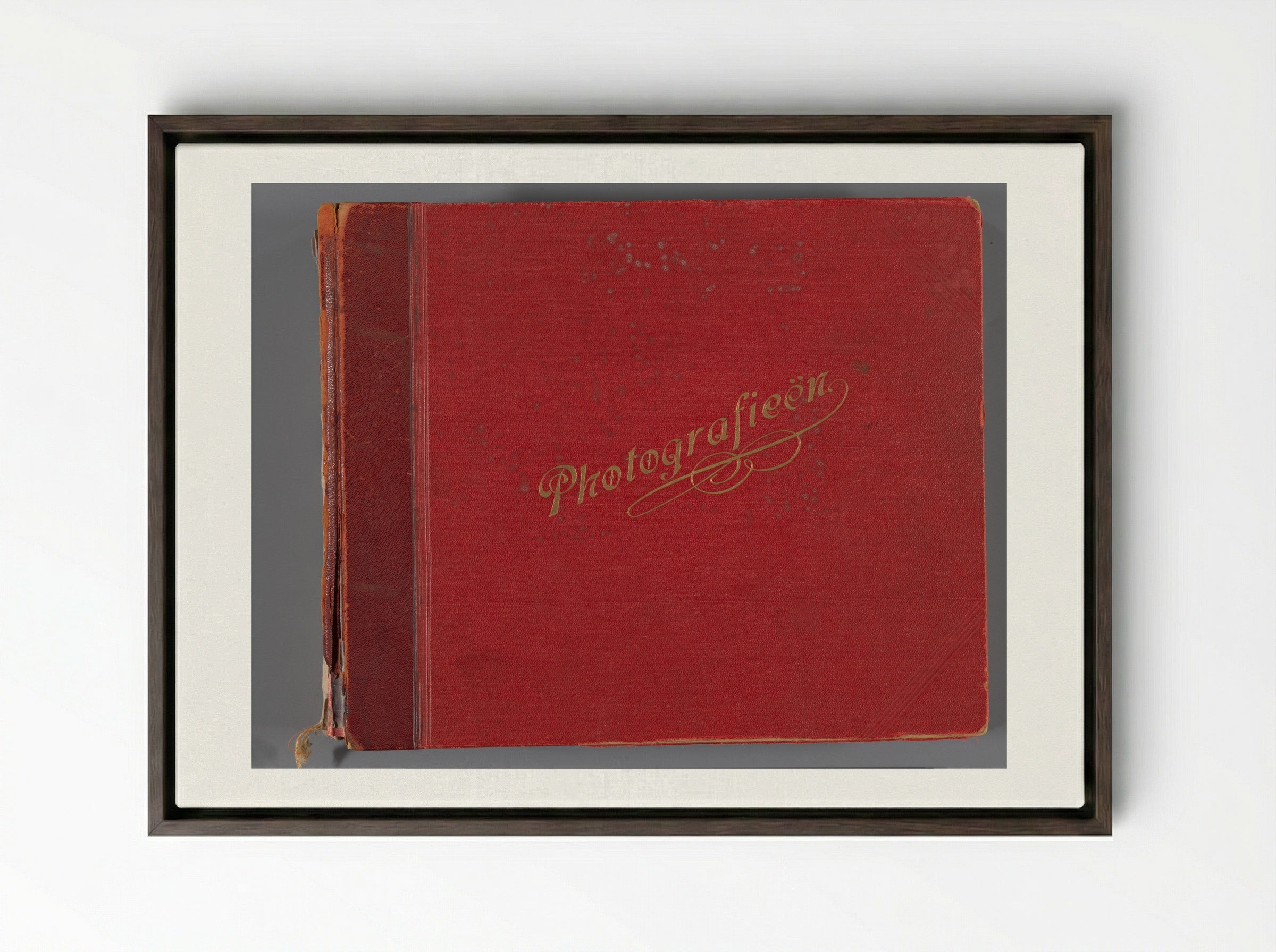 Untitled (Photo Album Cover, 1938-1939) - Eva Charlotte Pennink-Boelen - Framed Canvas Dark Wood