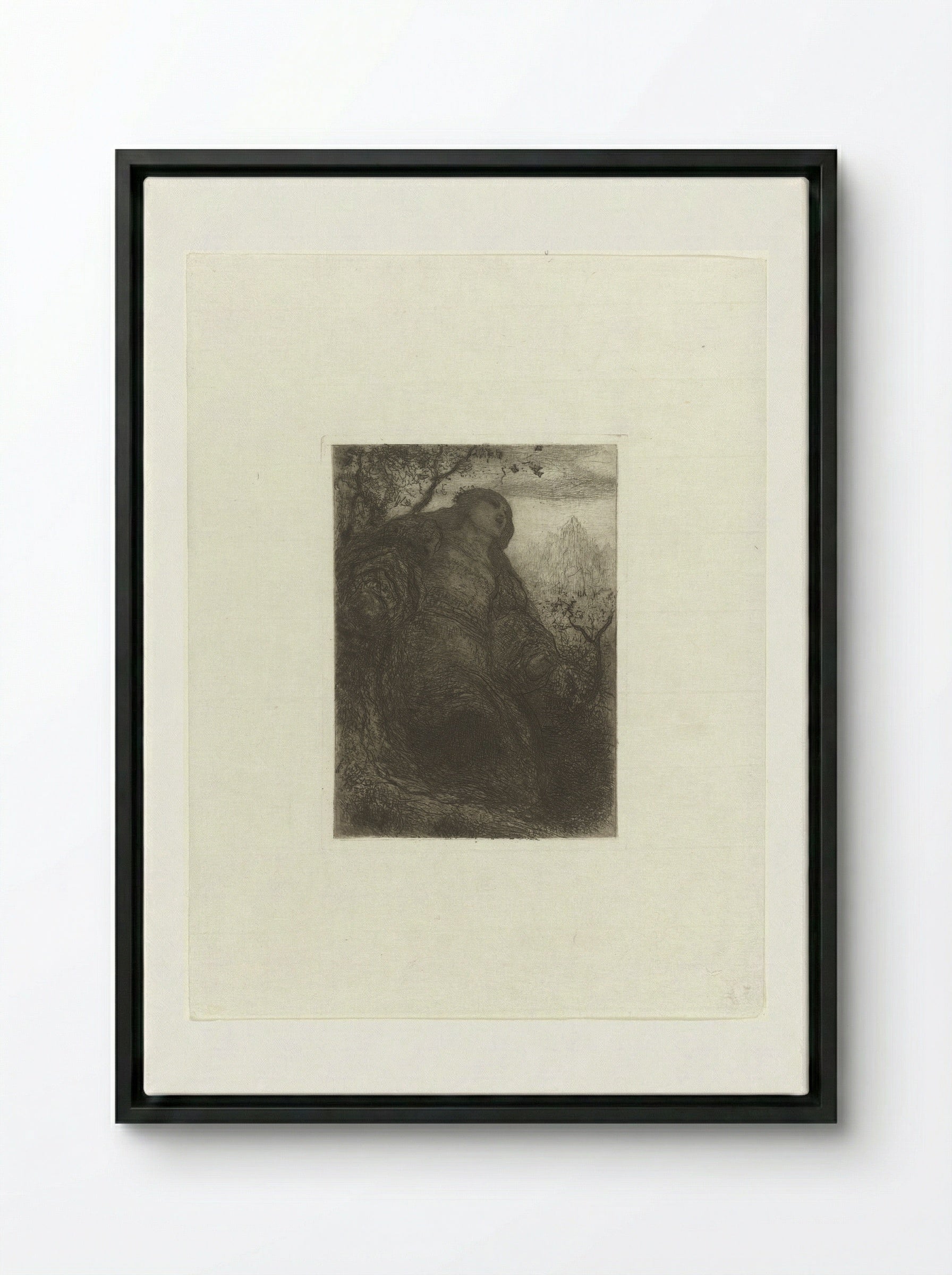 Lady of Shalott (Woman under a Tree) - Matthijs Maris - Framed Canvas Black