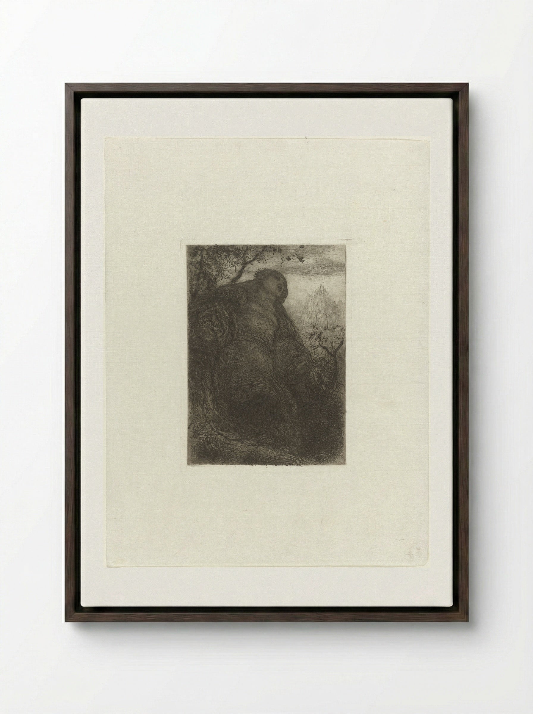 Lady of Shalott (Woman under a Tree) - Matthijs Maris - Framed Canvas Dark Wood