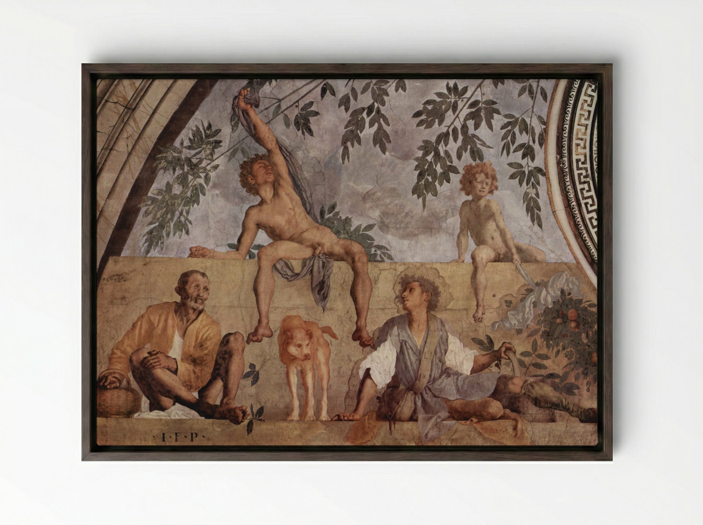 Vertumnus and Pomona - Jacopo Pontormo - Framed Canvas Dark Wood