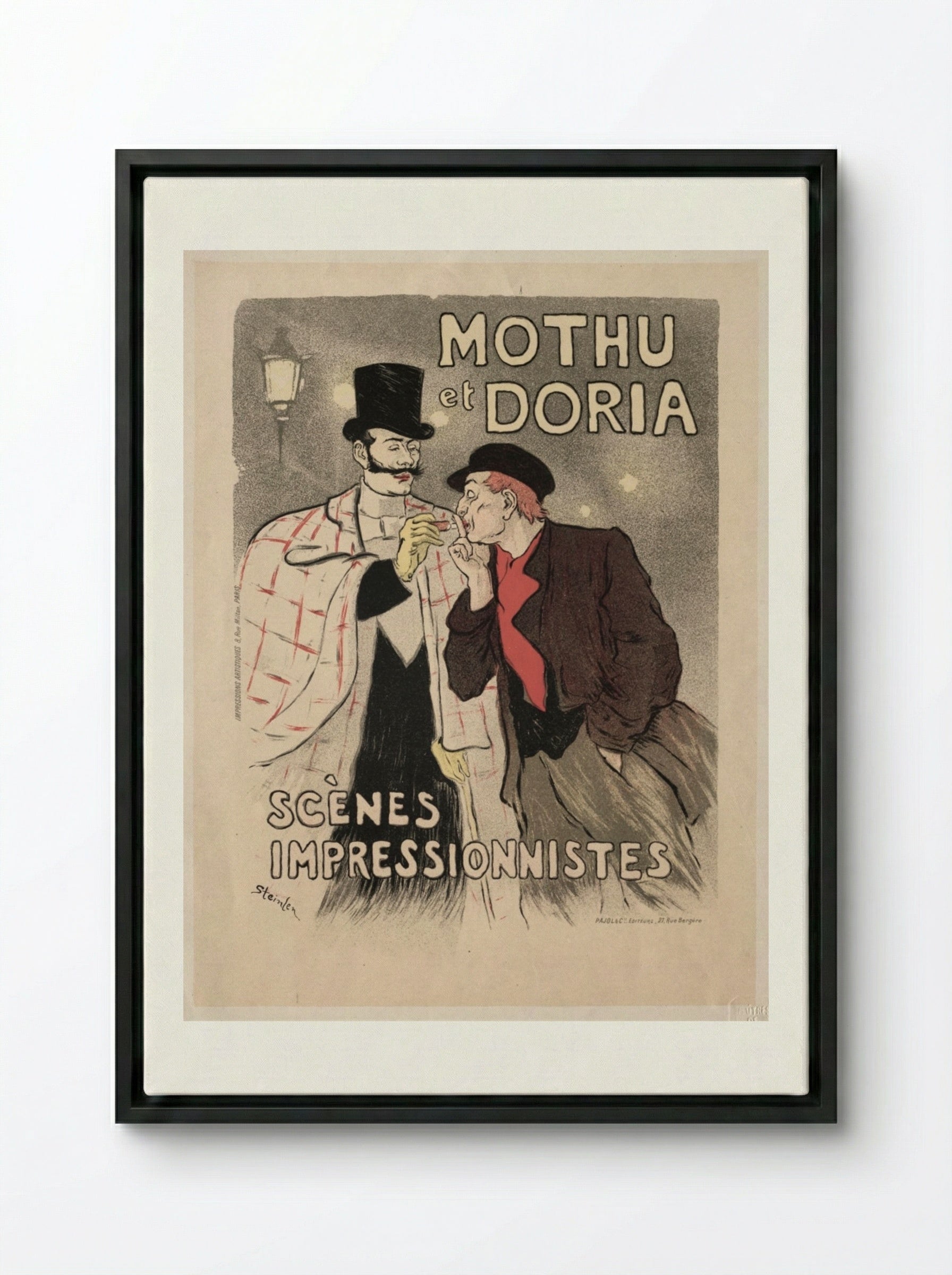 Mothu et Doria - Scènes impressionnistes - Théophile Alexandre Steinlen - Framed Canvas Black