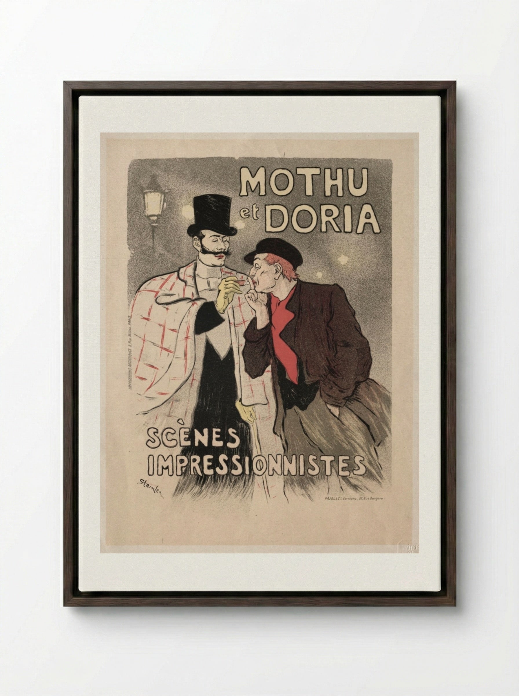 Mothu et Doria - Scènes impressionnistes - Théophile Alexandre Steinlen - Framed Canvas Dark Wood