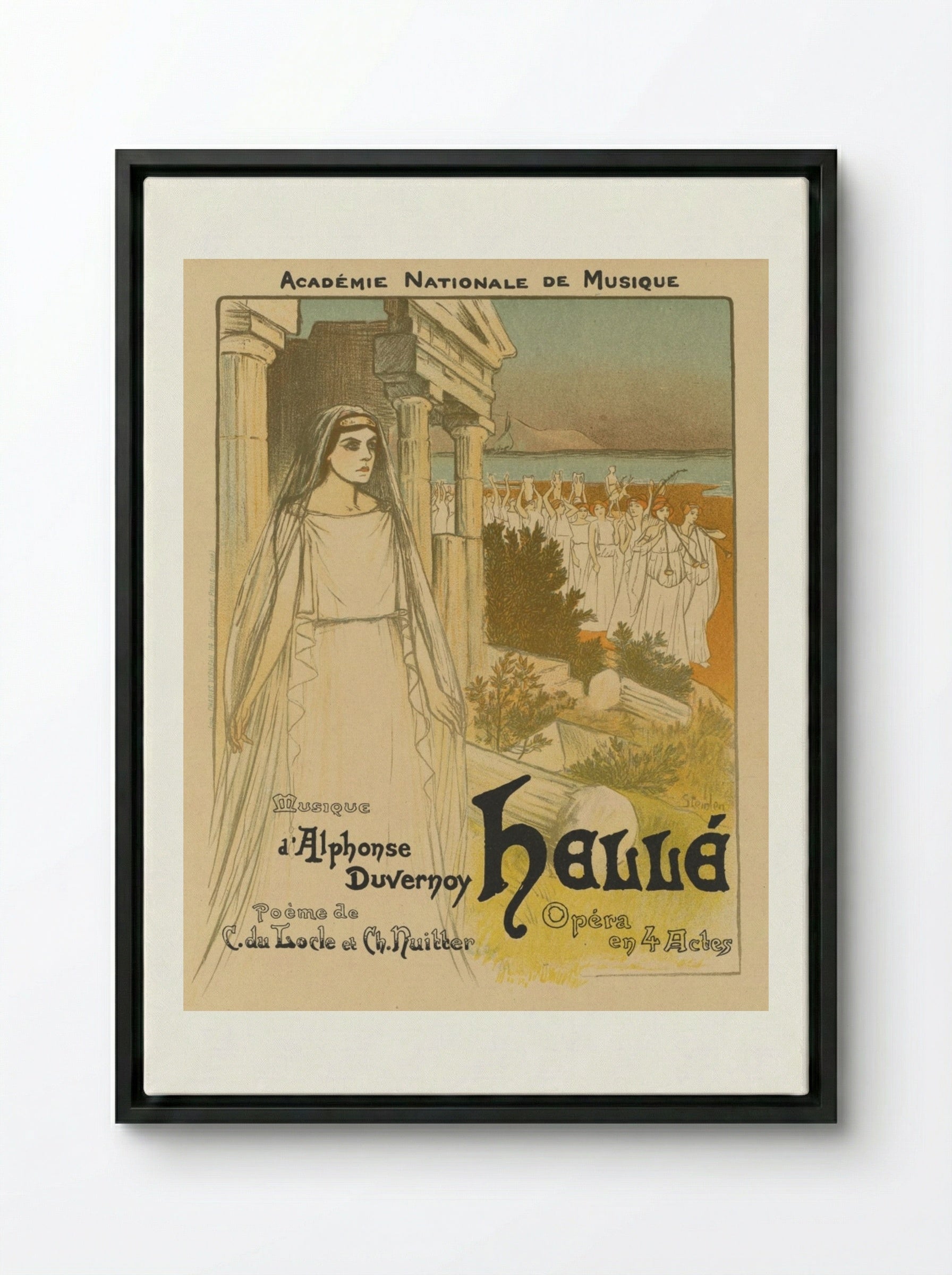 Hellé - Théophile Alexandre Steinlen - Framed Canvas Black