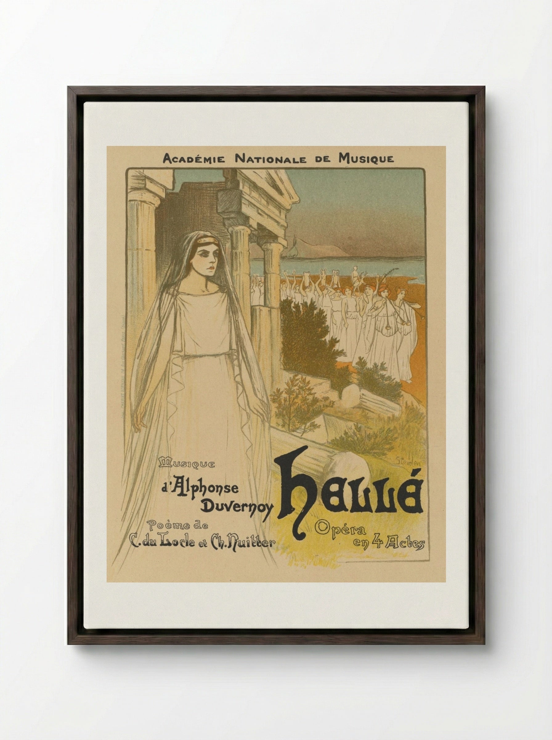 Hellé - Théophile Alexandre Steinlen - Framed Canvas Dark Wood