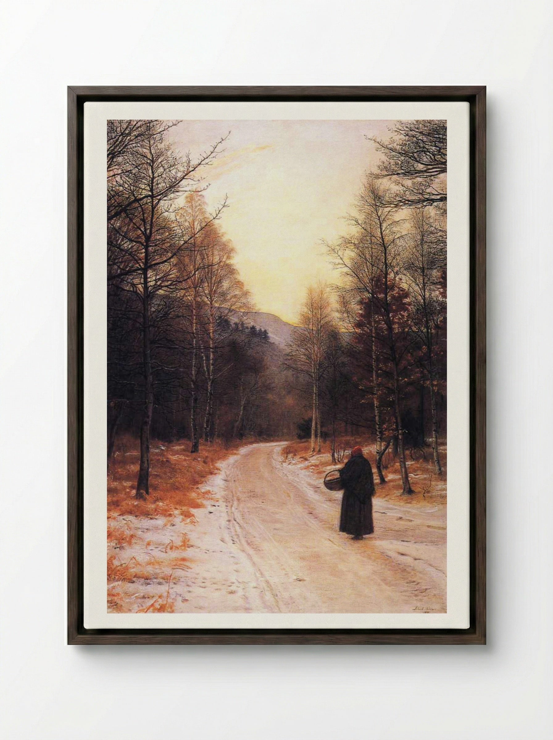 Glen Birnam - John Everett Millais - Framed Canvas Dark Wood