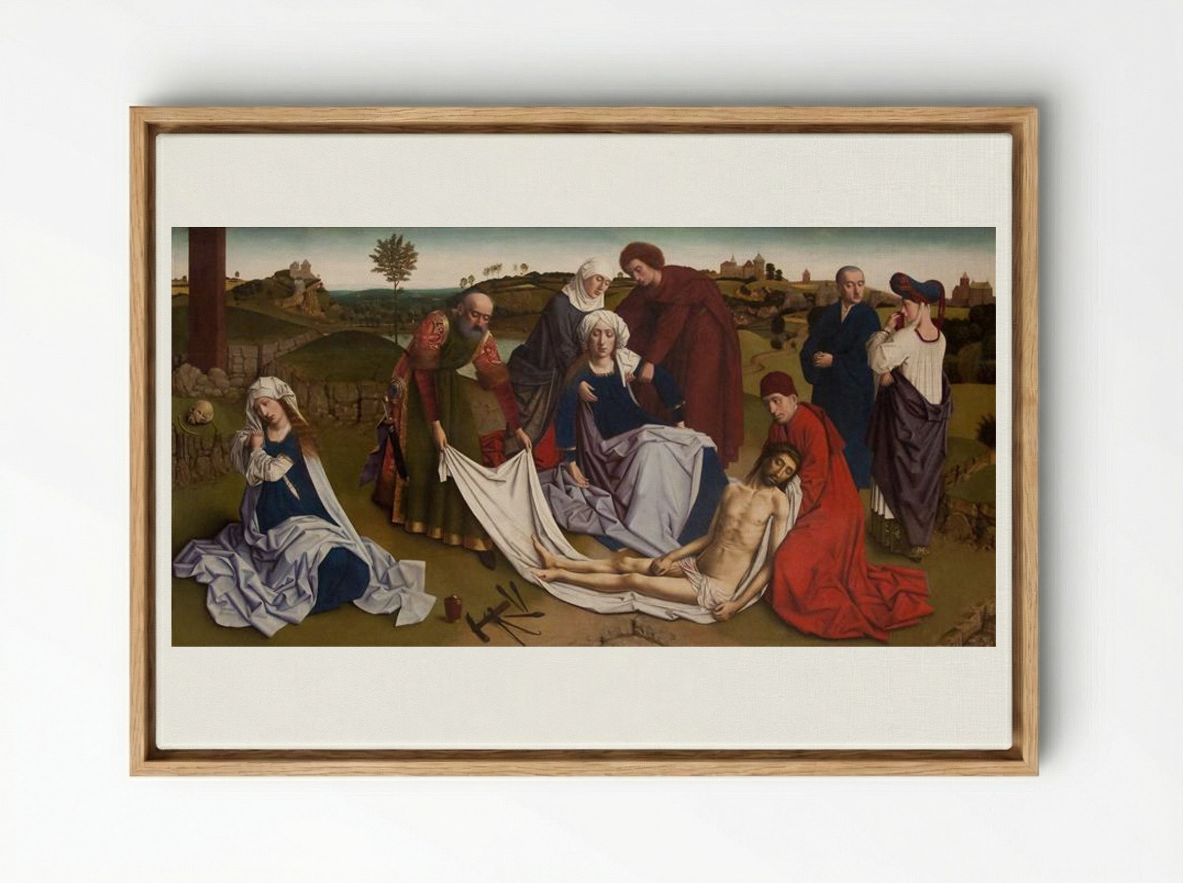 The Lamentation over the Dead Christ - Petrus Christus - Framed Canvas Wood