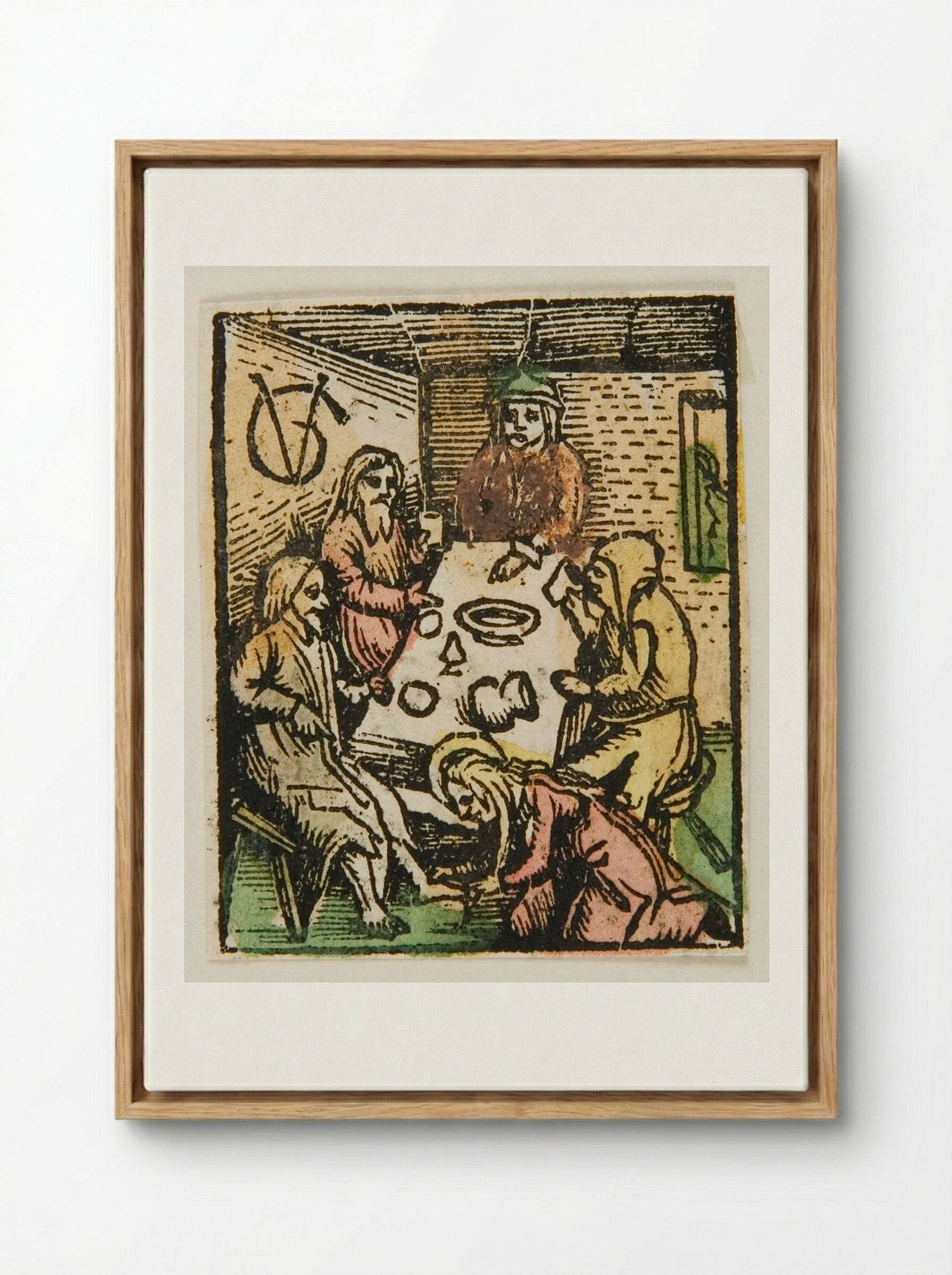 Mary Magdalene Washing the Feet of Christ - Urs Graf - Framed Canvas Wood