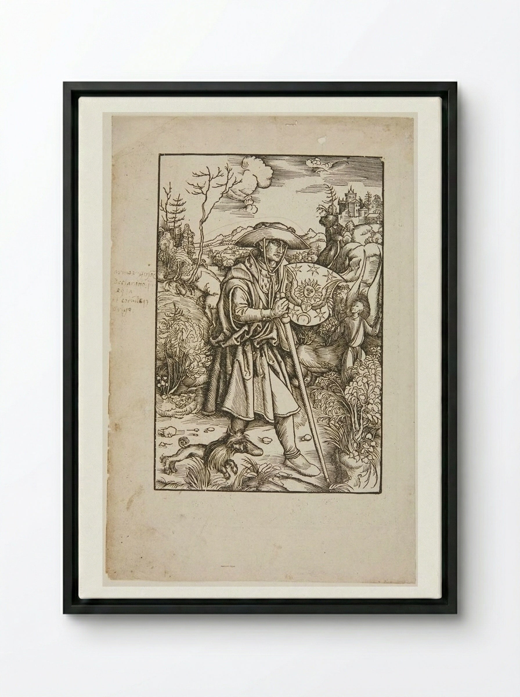 Gerson as Pilgrim - Hans Wechtlin - Framed Canvas Black