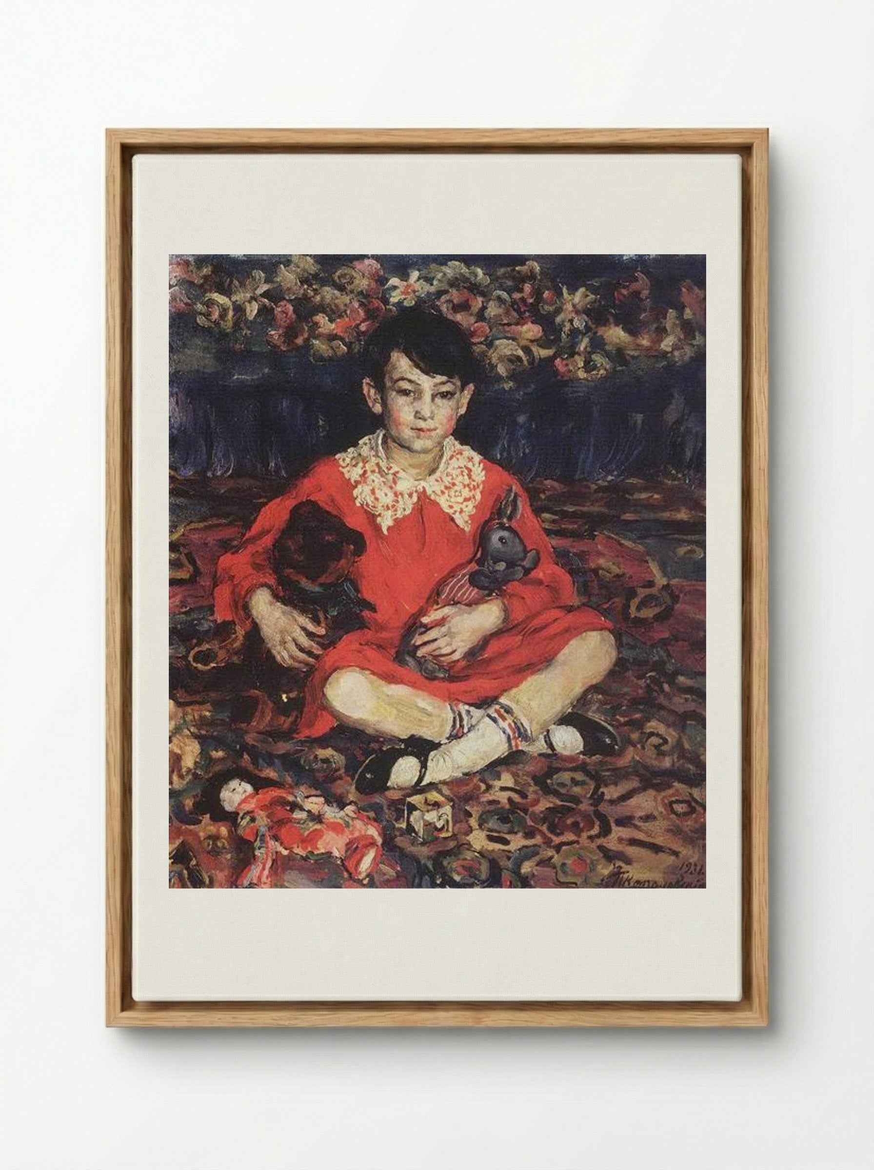 Portrait of Kamushka Benediktova - Pyotr Konchalovsky - Framed Canvas Wood