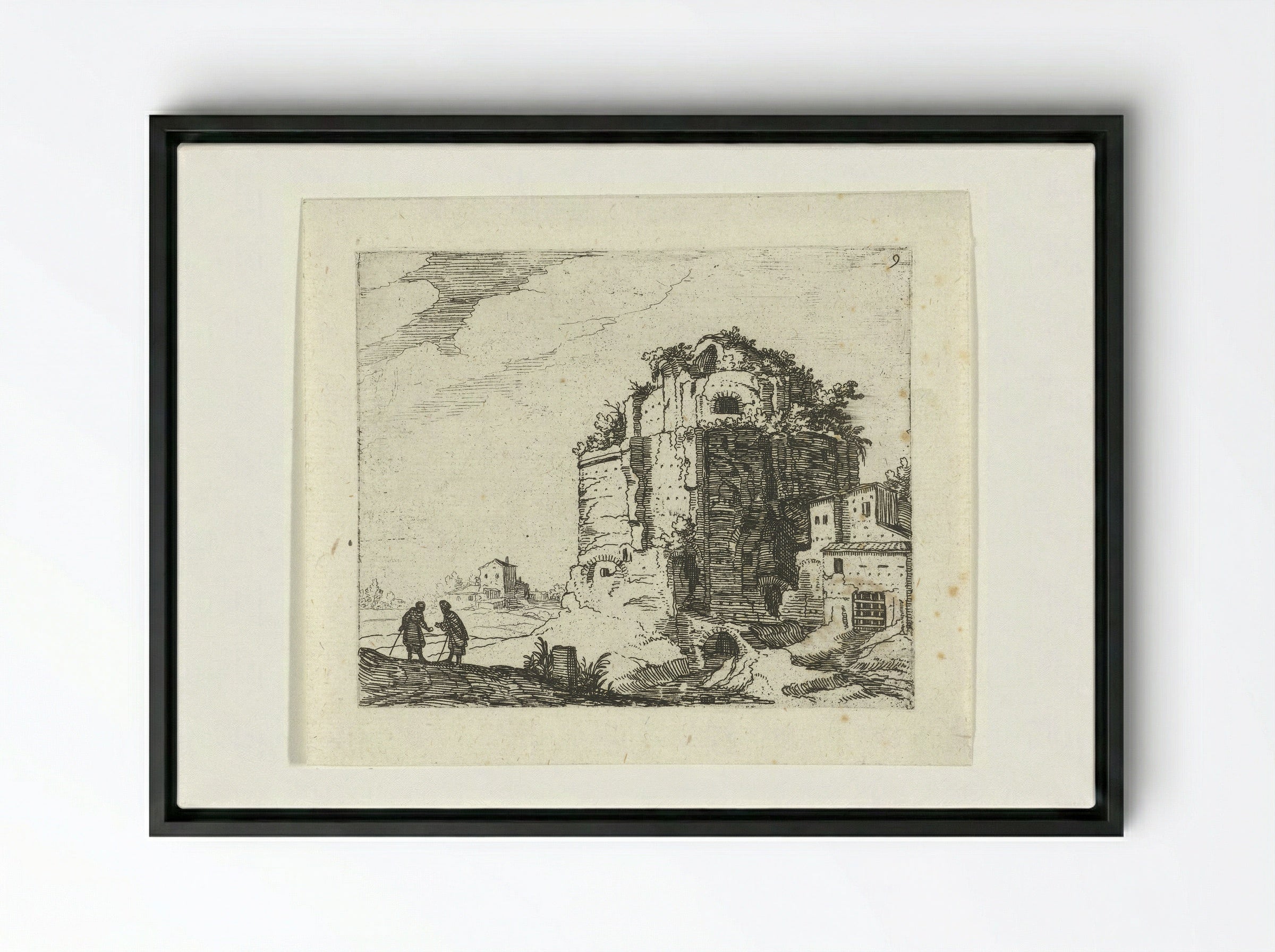 Romeinse ruïne - Guilliam van Nieulandt II - Framed Canvas Black