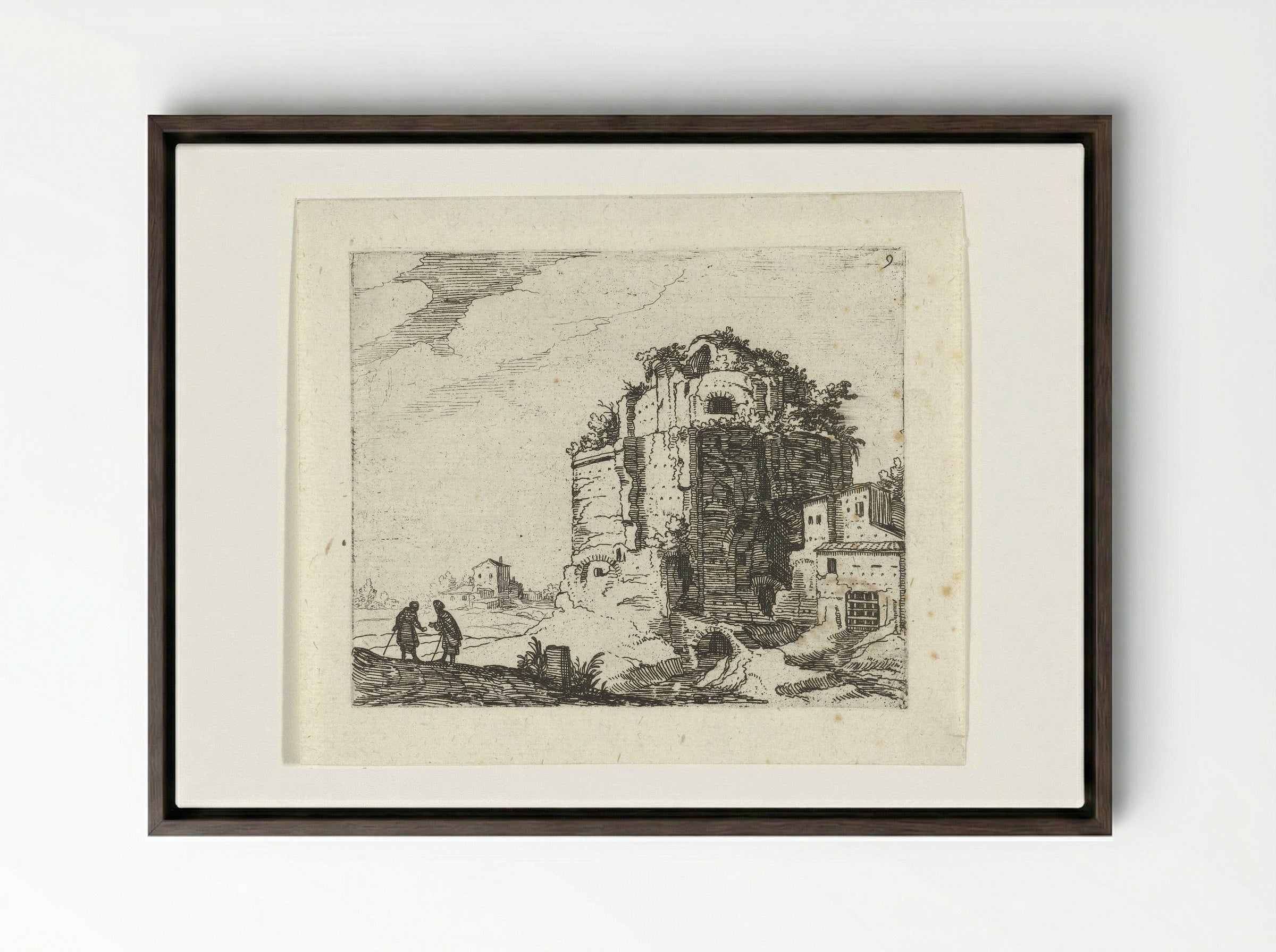 Romeinse ruïne - Guilliam van Nieulandt II - Framed Canvas Dark Wood
