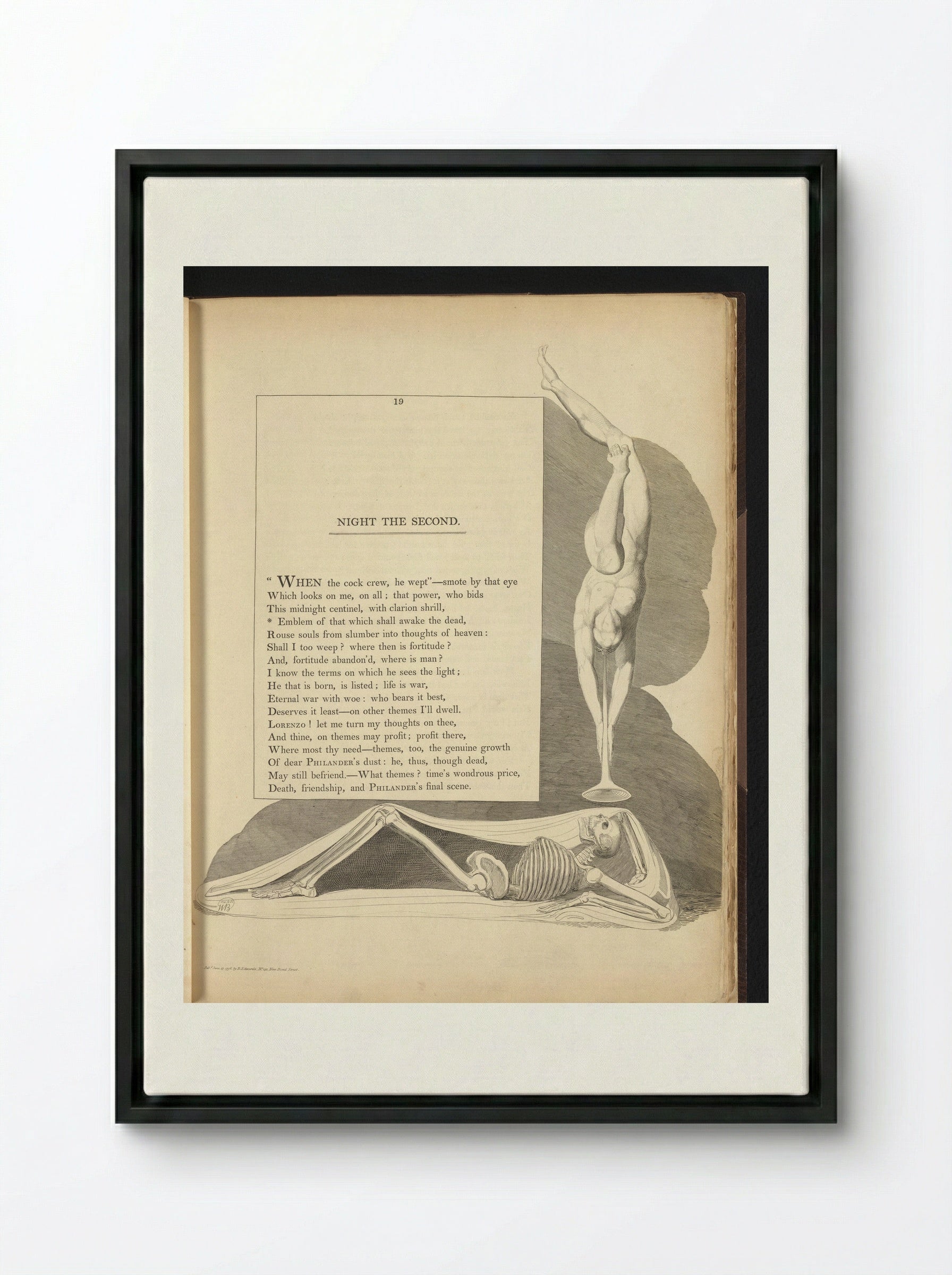 Night the Second - William Blake - Framed Canvas Black