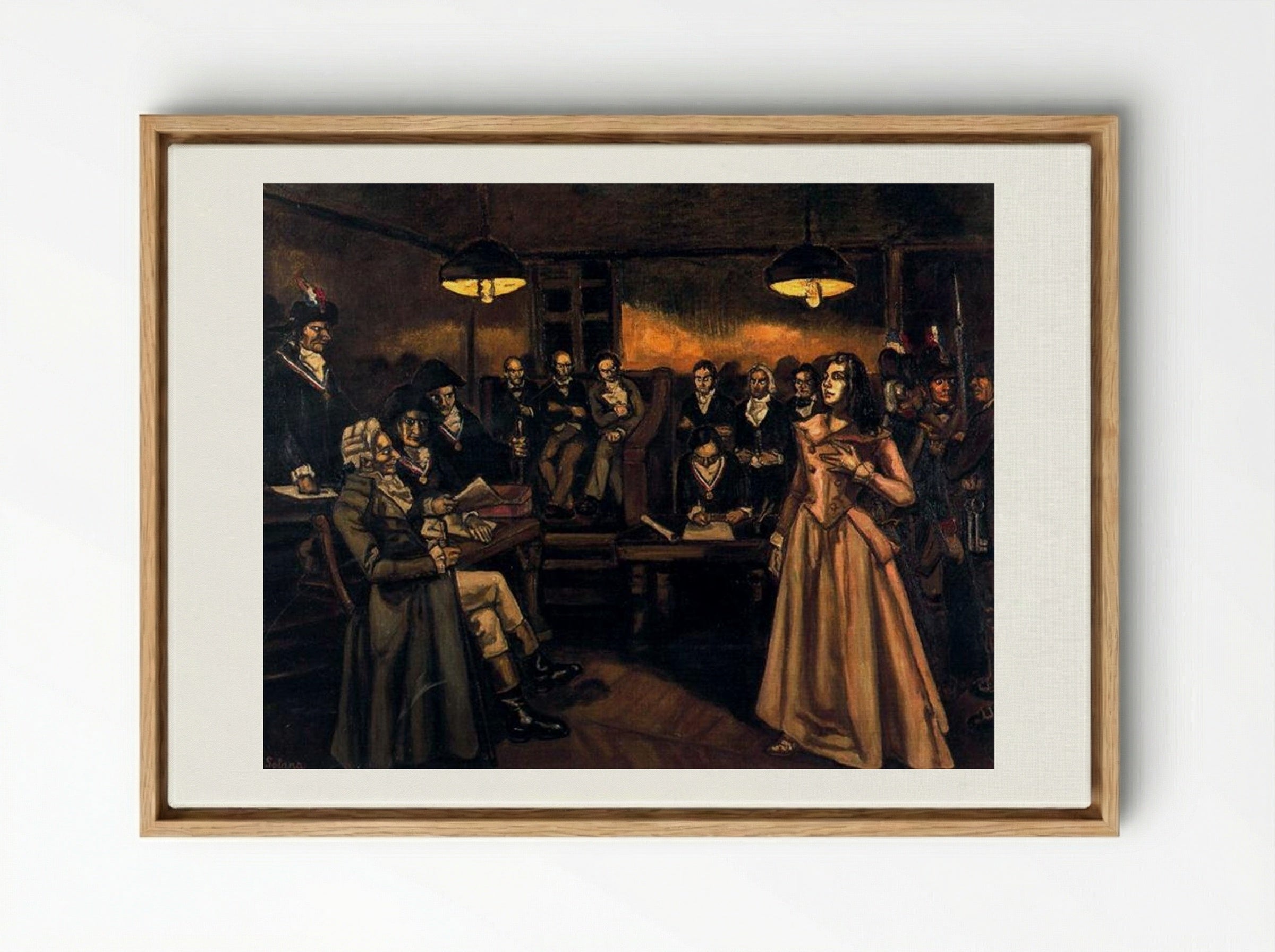 The Trial of Madame Roland - José Gutiérrez Solana - Framed Canvas Wood