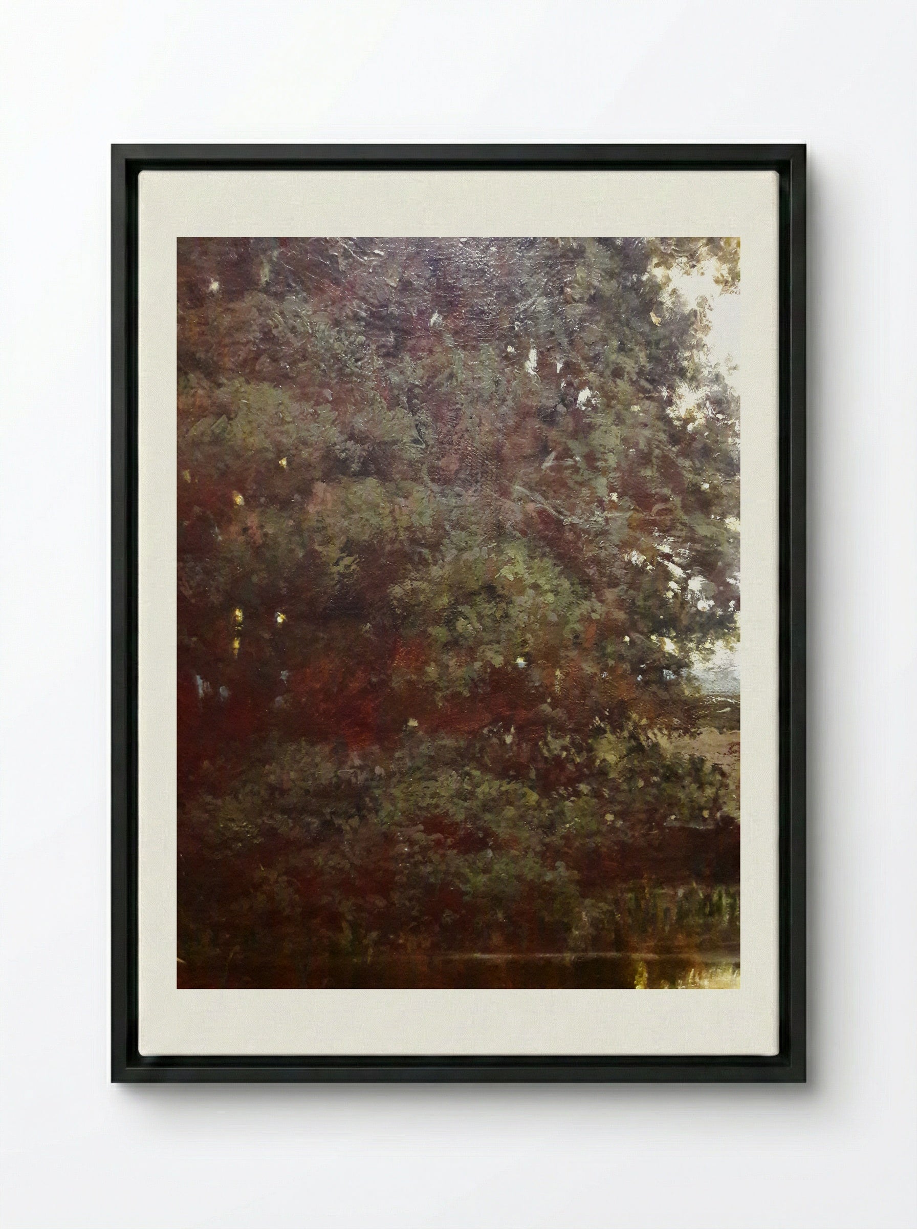 The Pond - Charles-François Daubigny - Framed Canvas Black