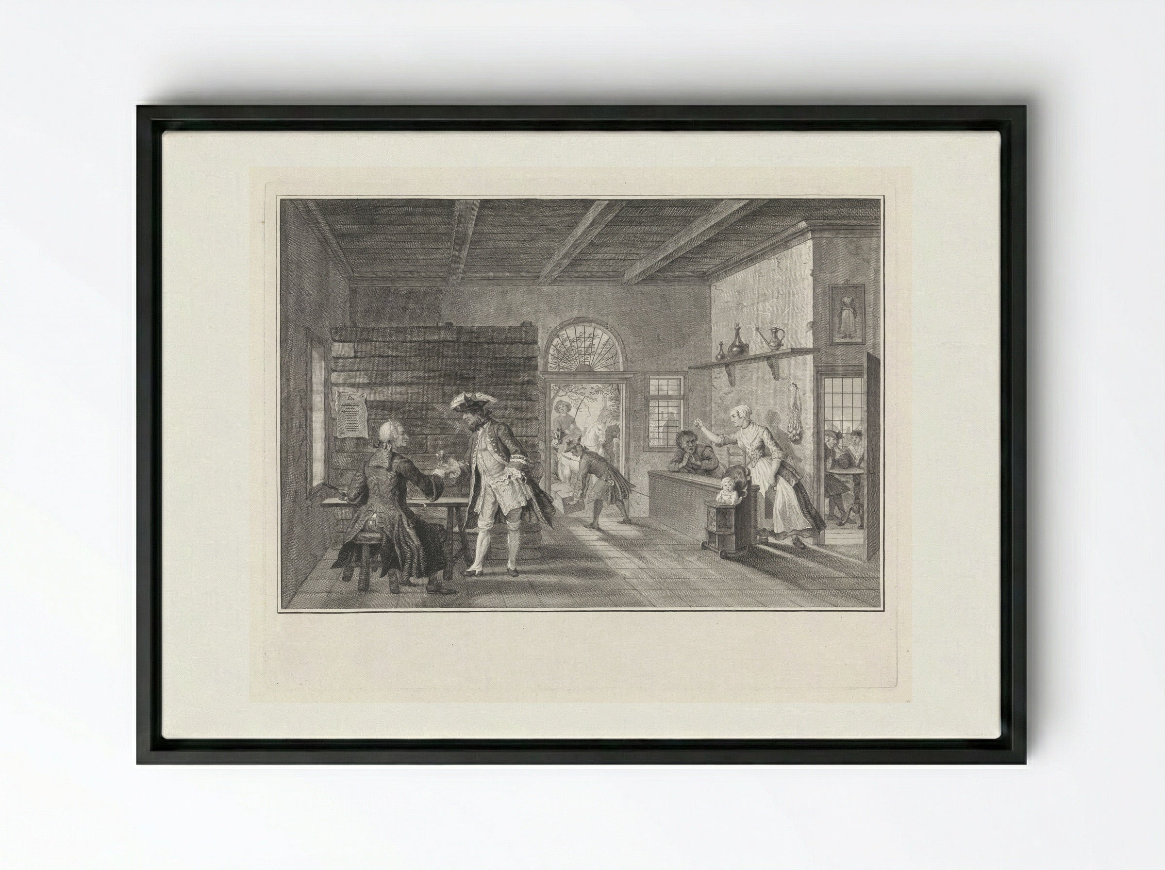 De Puiterveense helleveeg achter de tap - Pieter Tanjé - Framed Canvas Black