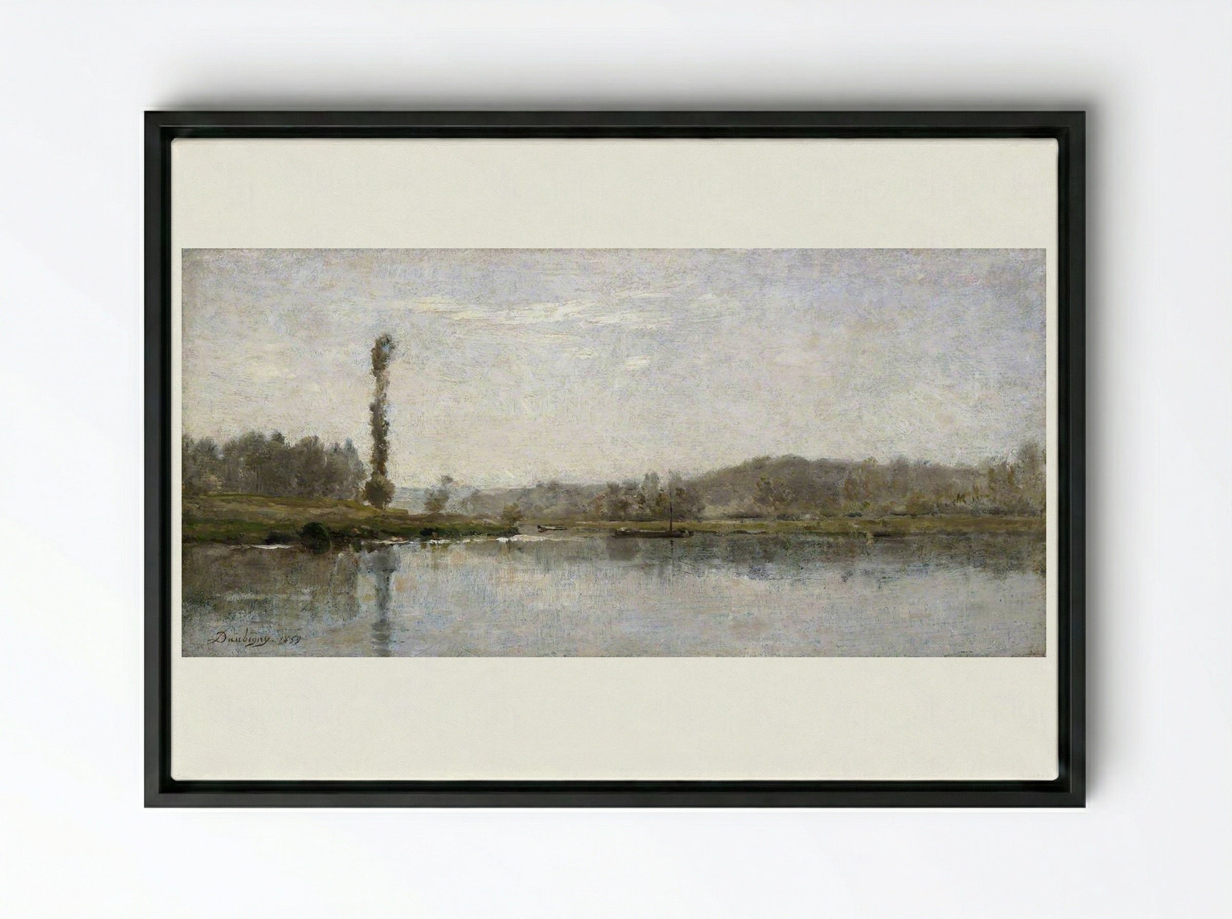 Morning - Charles-François Daubigny - Framed Canvas Black