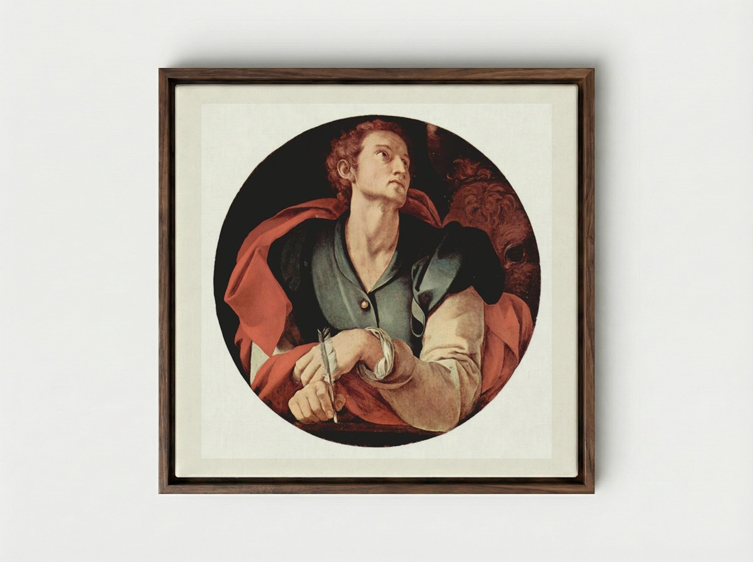 Four Evangelists: Saint Luke - Jacopo Pontormo - Framed Canvas Dark Wood