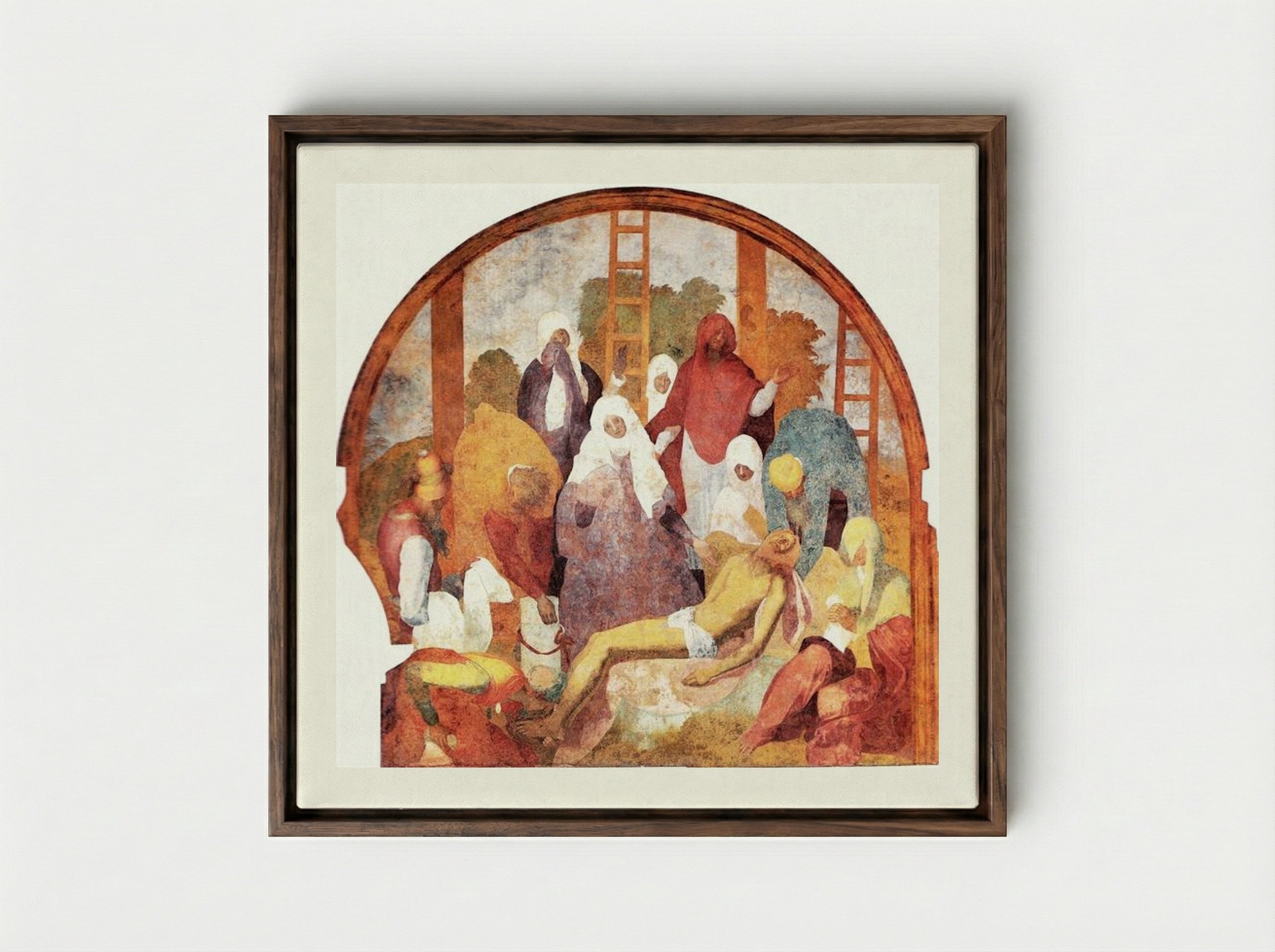 Lamentation - Jacopo Pontormo - Framed Canvas Dark Wood
