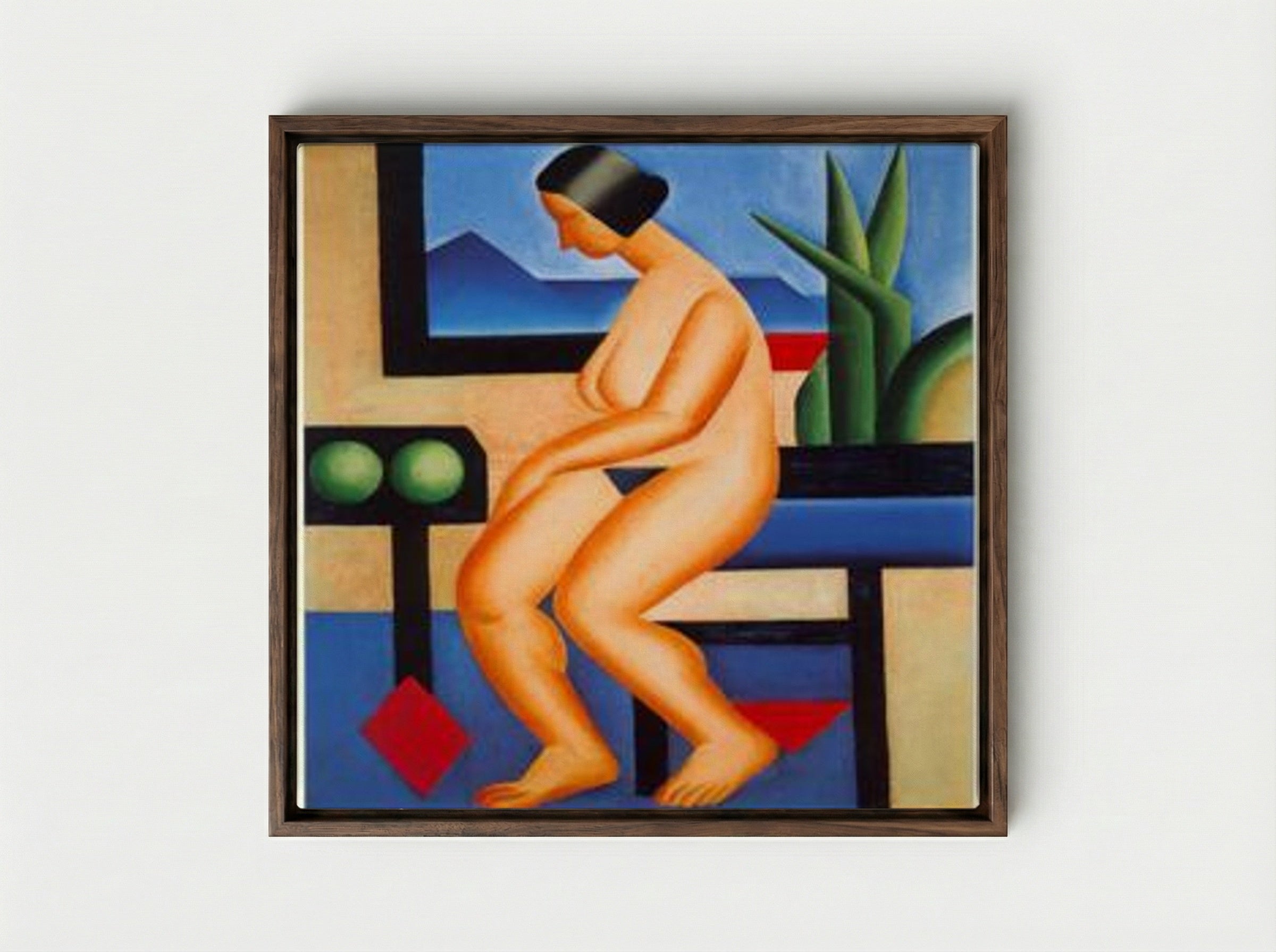 Nu - Tarsila do Amaral - Framed Canvas Dark Wood