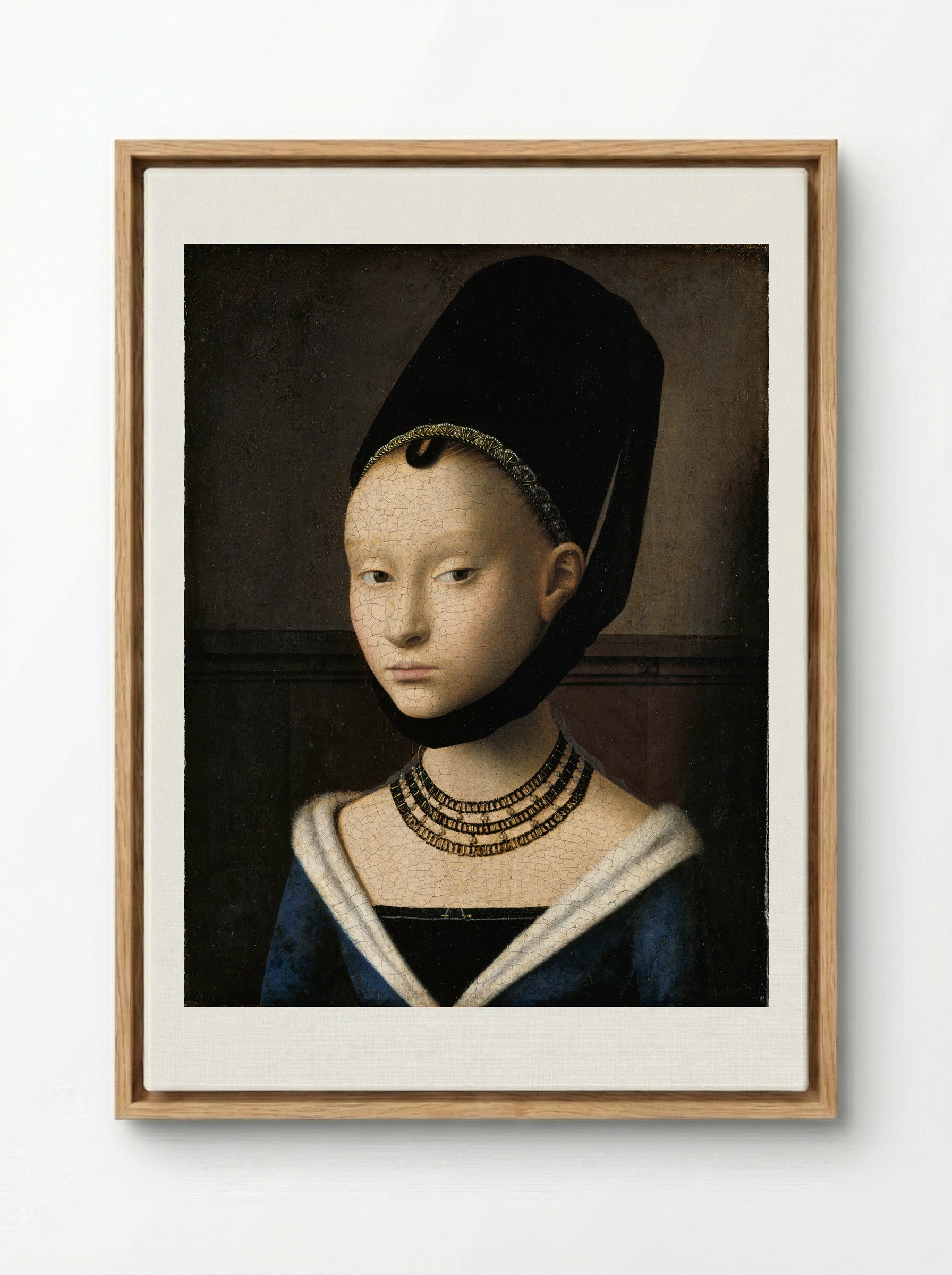 Portrait of a Young Woman - Petrus Christus - Framed Canvas Wood
