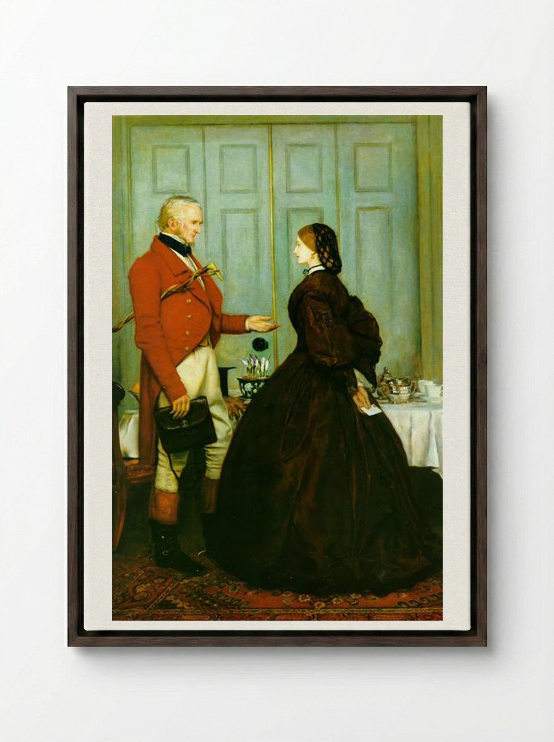 Trust Me - John Everett Millais - Framed Canvas Dark Wood