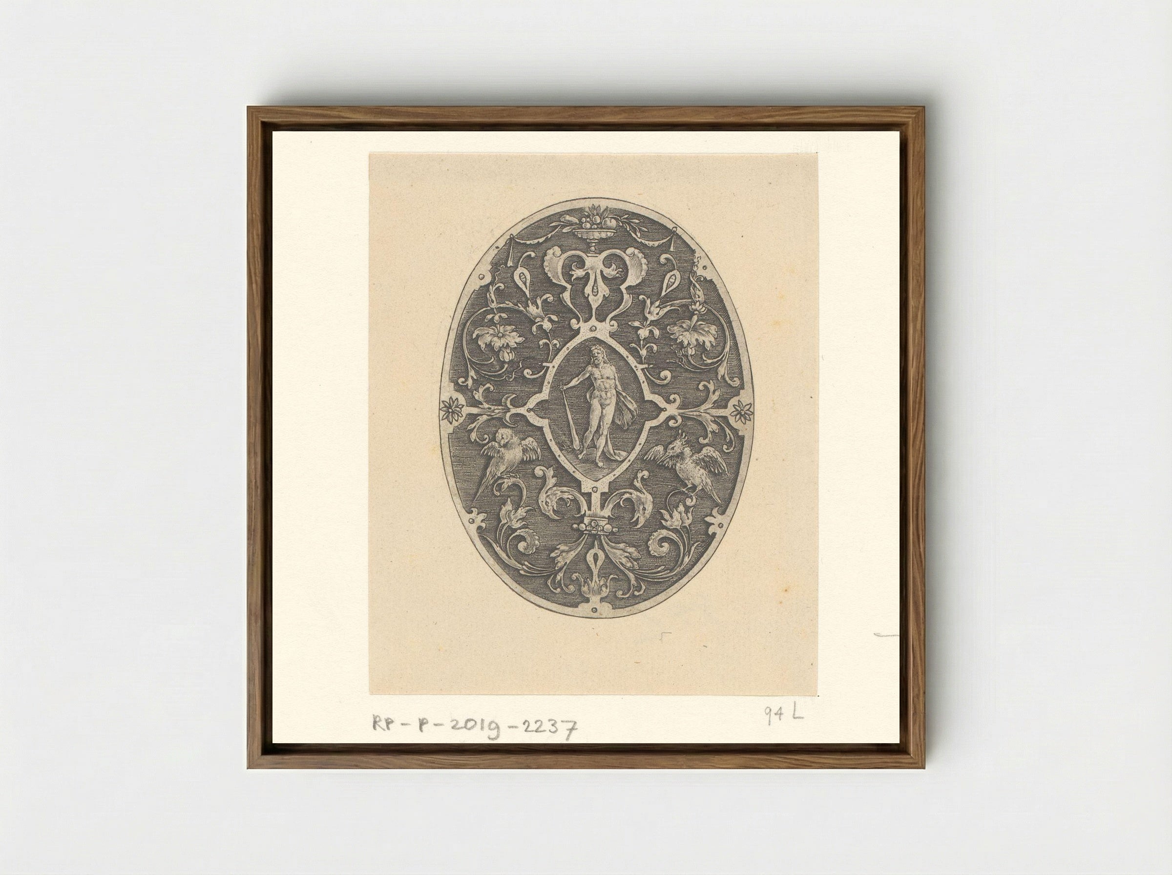 Ovaal met in het midden Hercules - Philips Galle - Framed Canvas Wood