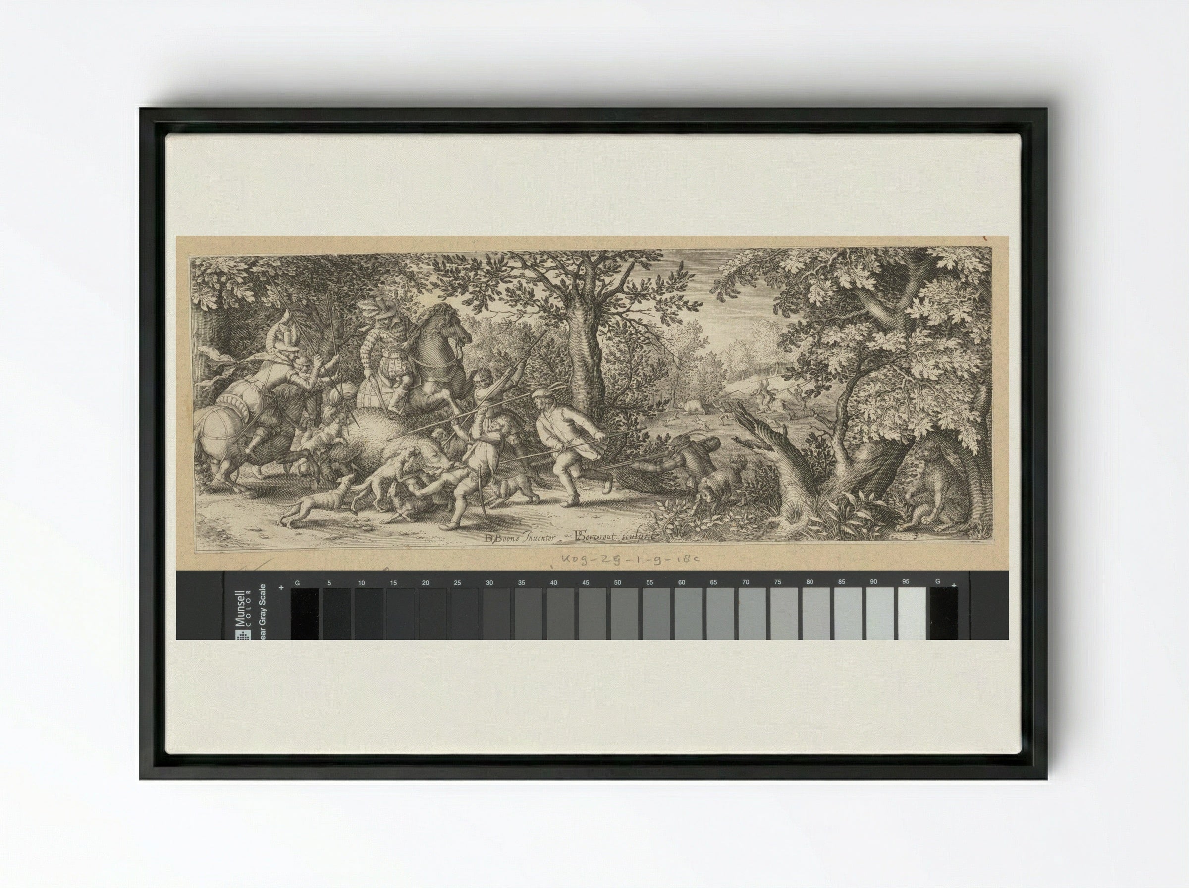 Berenjacht (Bear Hunt) - Claes Jansz. Visscher (II) - Framed Canvas Black