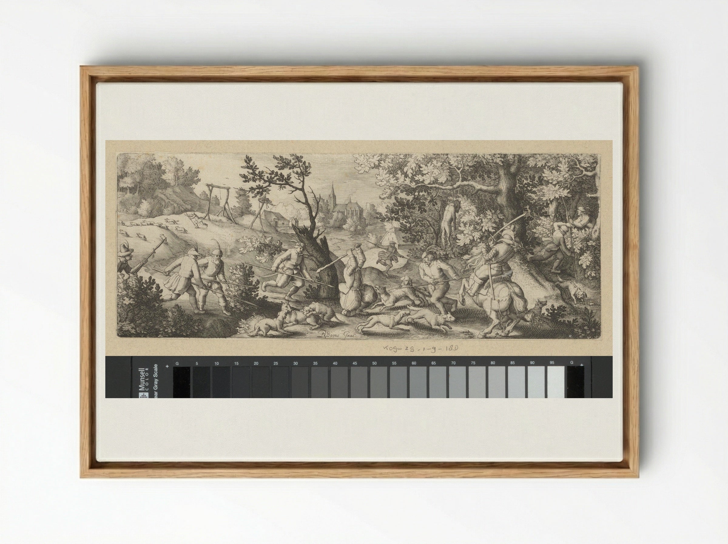 Vossenjacht (The Fox Hunt) - Claes Jansz. Visscher (II) - Framed Canvas Wood