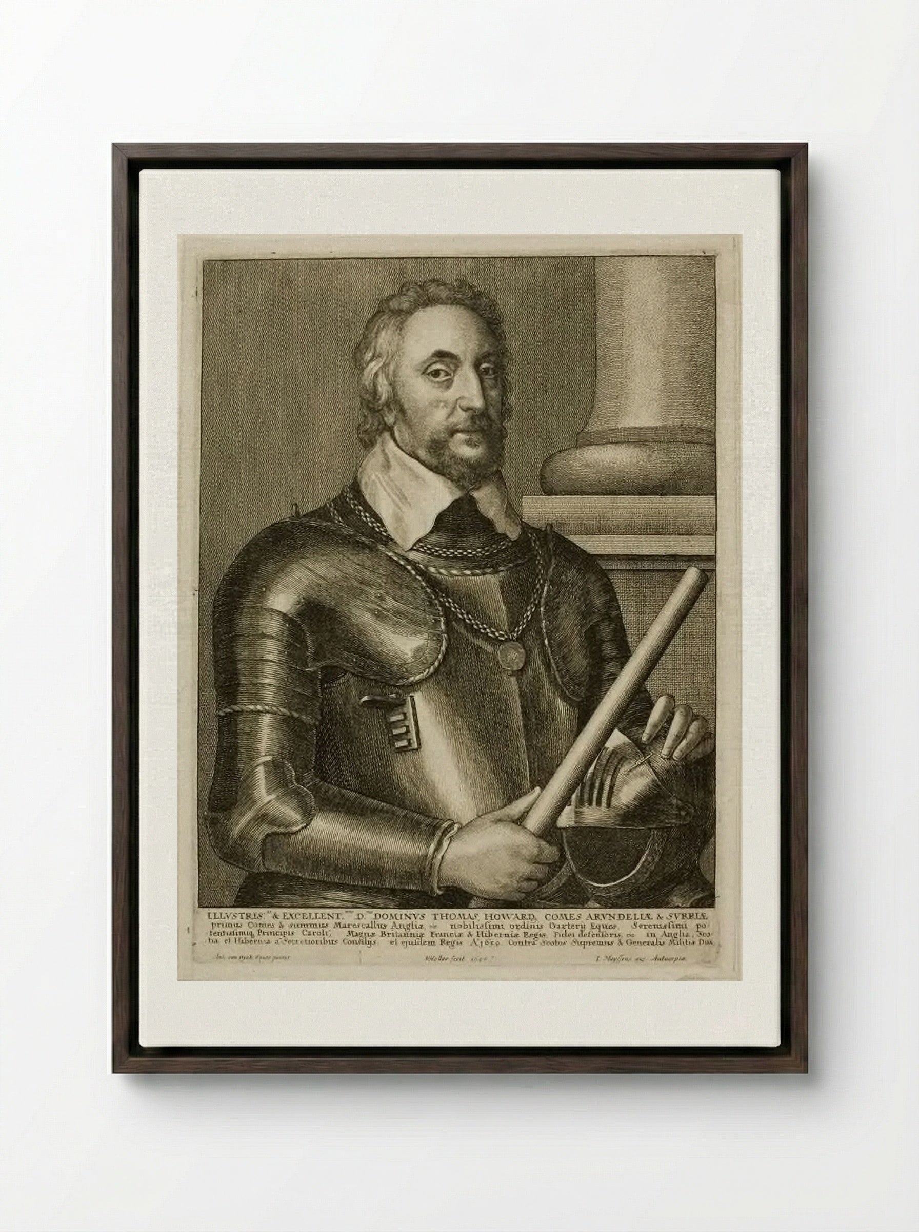 Thomas Howard, Earl of Arundel - Wenceslaus Hollar - Framed Canvas Dark Wood