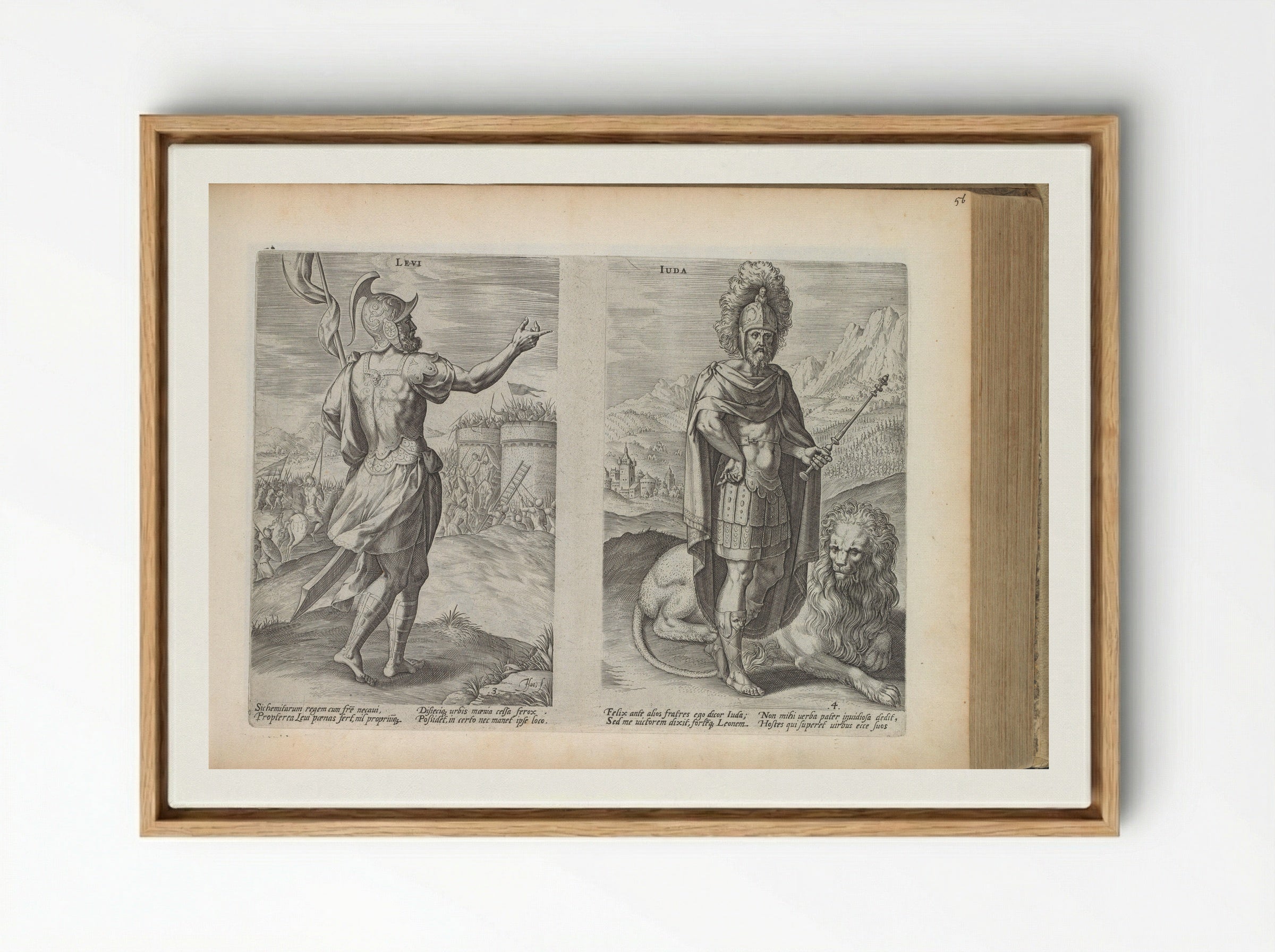 Stamvaders Levi en Juda - Claes Jansz. Visscher (II) - Framed Canvas Wood