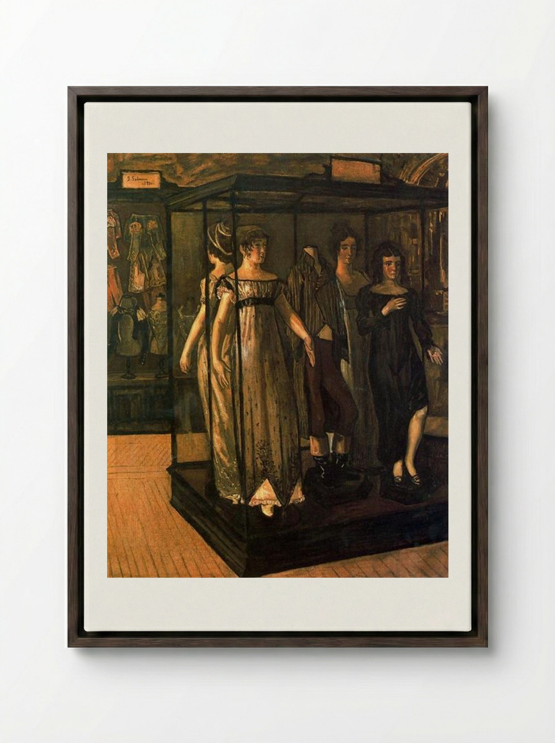 The Cabinets - José Gutiérrez Solana - Framed Canvas Dark Wood