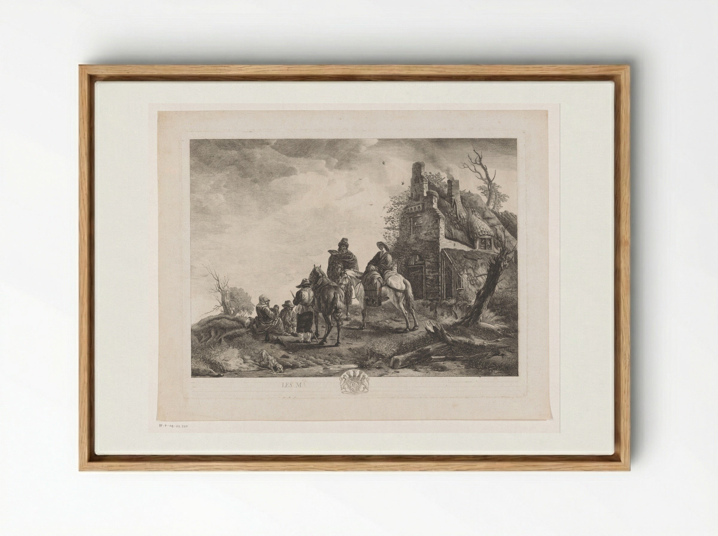 Marskramers voor een huis - Jean Moyreau - Framed Canvas Wood