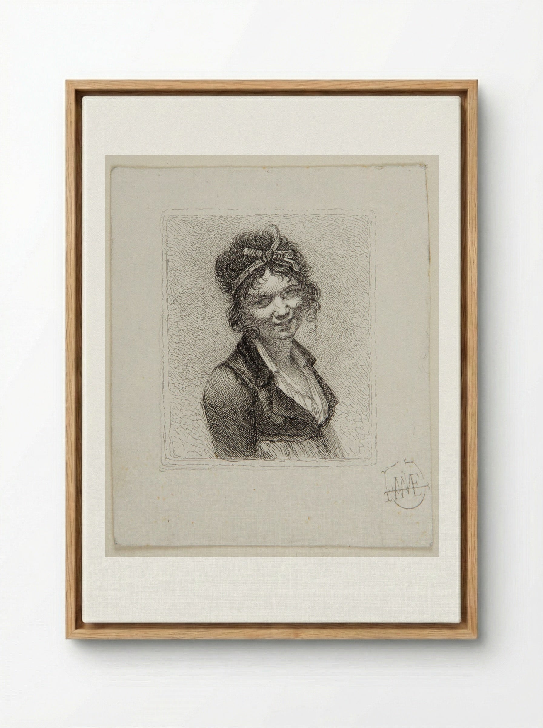 Portrait of Constance Mayer - Léopold Flameng - Framed Canvas Wood
