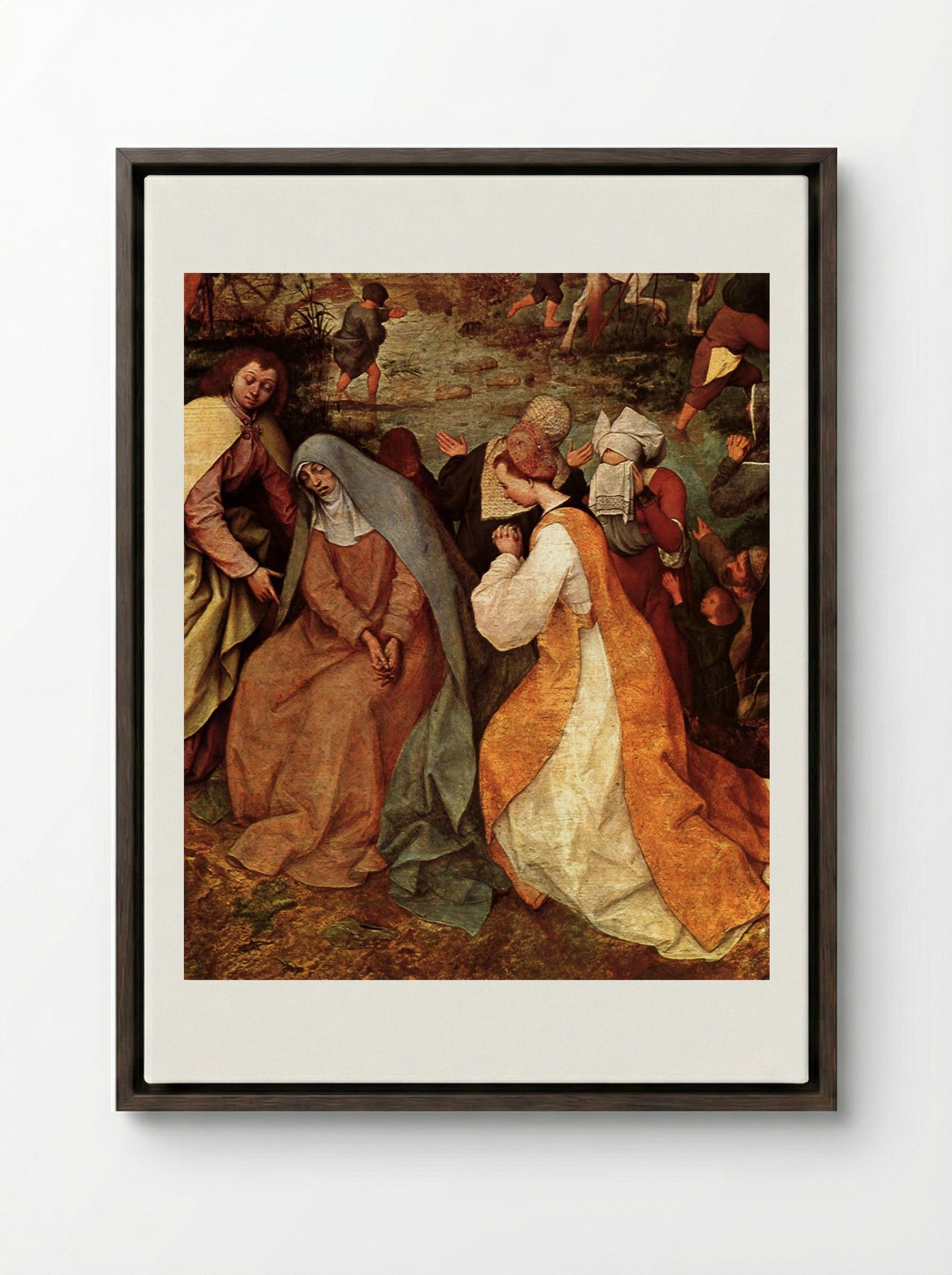 Christ Carrying the Cross - Pieter Bruegel the Elder - Framed Canvas Dark Wood