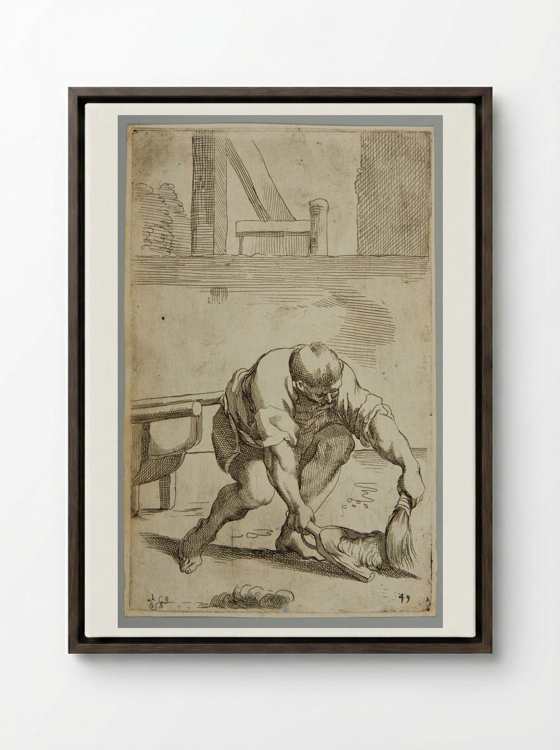 Rubbish Hauler (Plate 49) - Simon Guillain - Framed Canvas Dark Wood