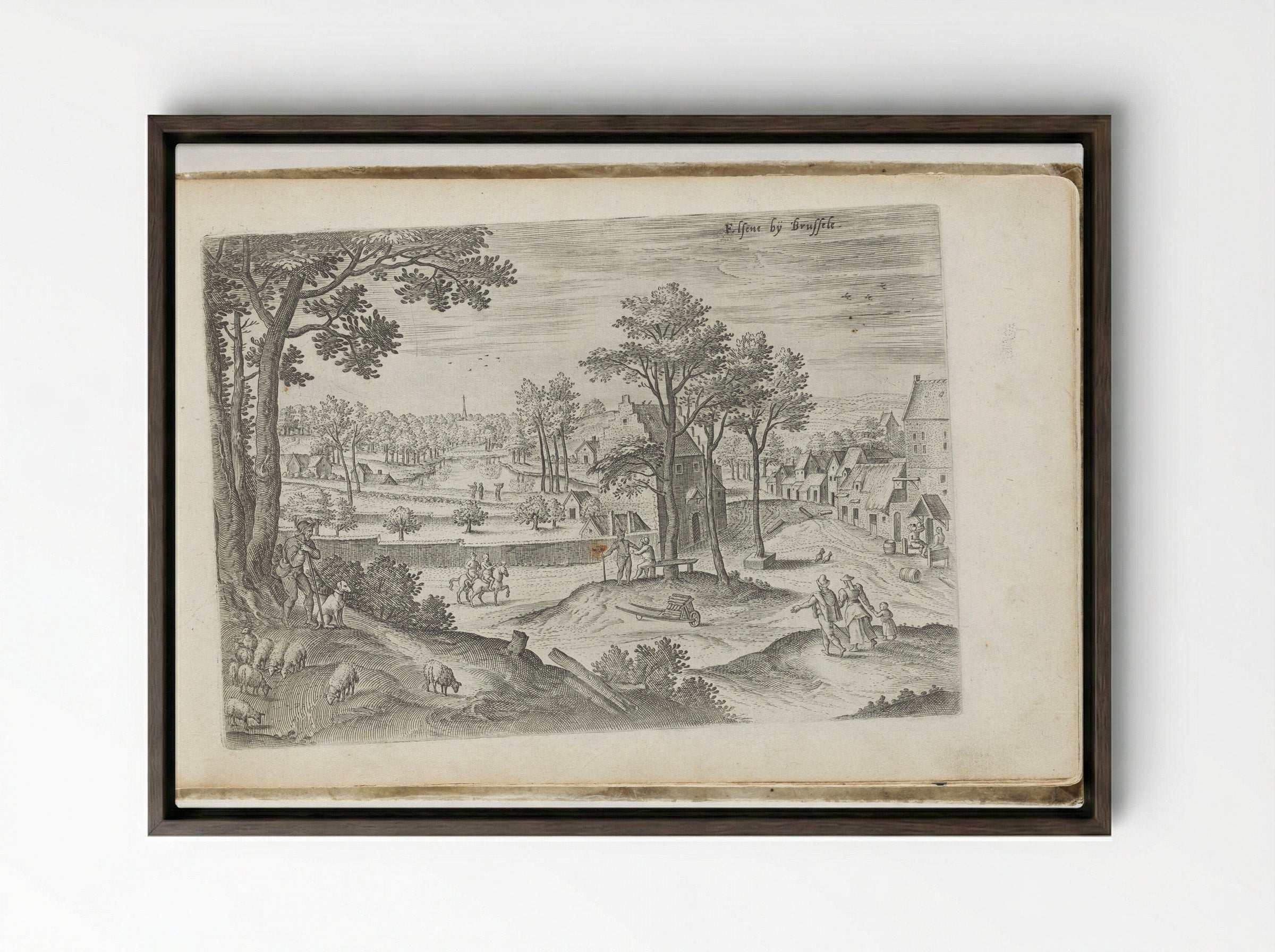 Elsens bij Brussels - Hans Collaert the Elder - Framed Canvas Dark Wood