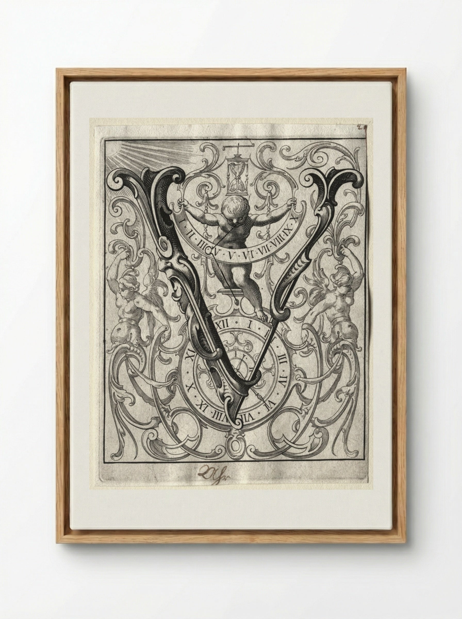 New ABC Booklet: V - Lucas Kilian - Framed Canvas Wood