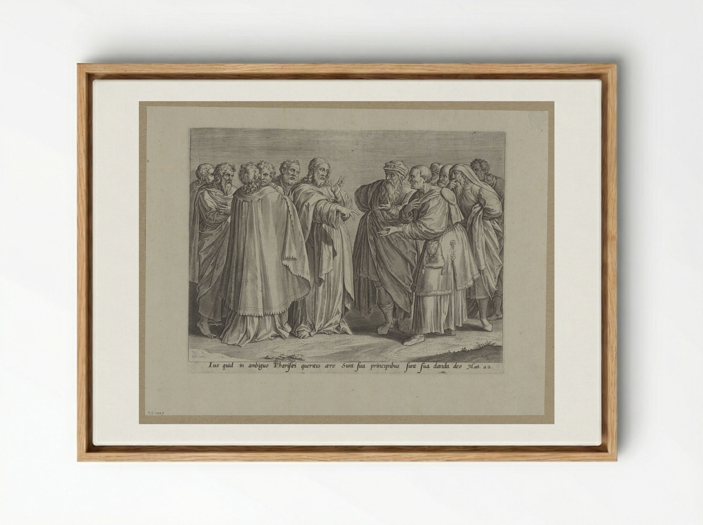 The Great Commandment - Hans Collaert the Elder - Framed Canvas Wood