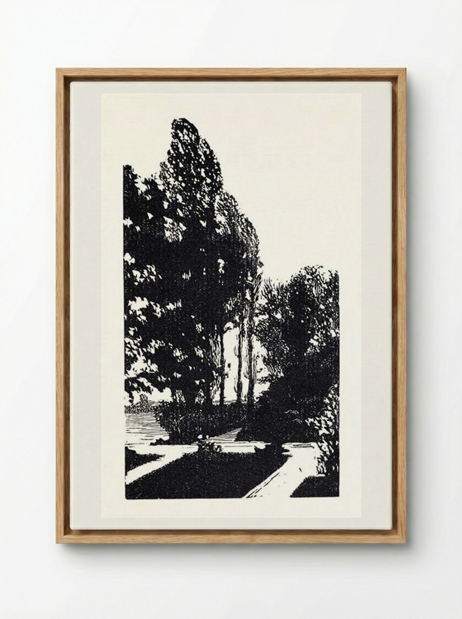 In the Park. Poplar Trees - Anna Ostroumova-Lebedeva - Framed Canvas Wood