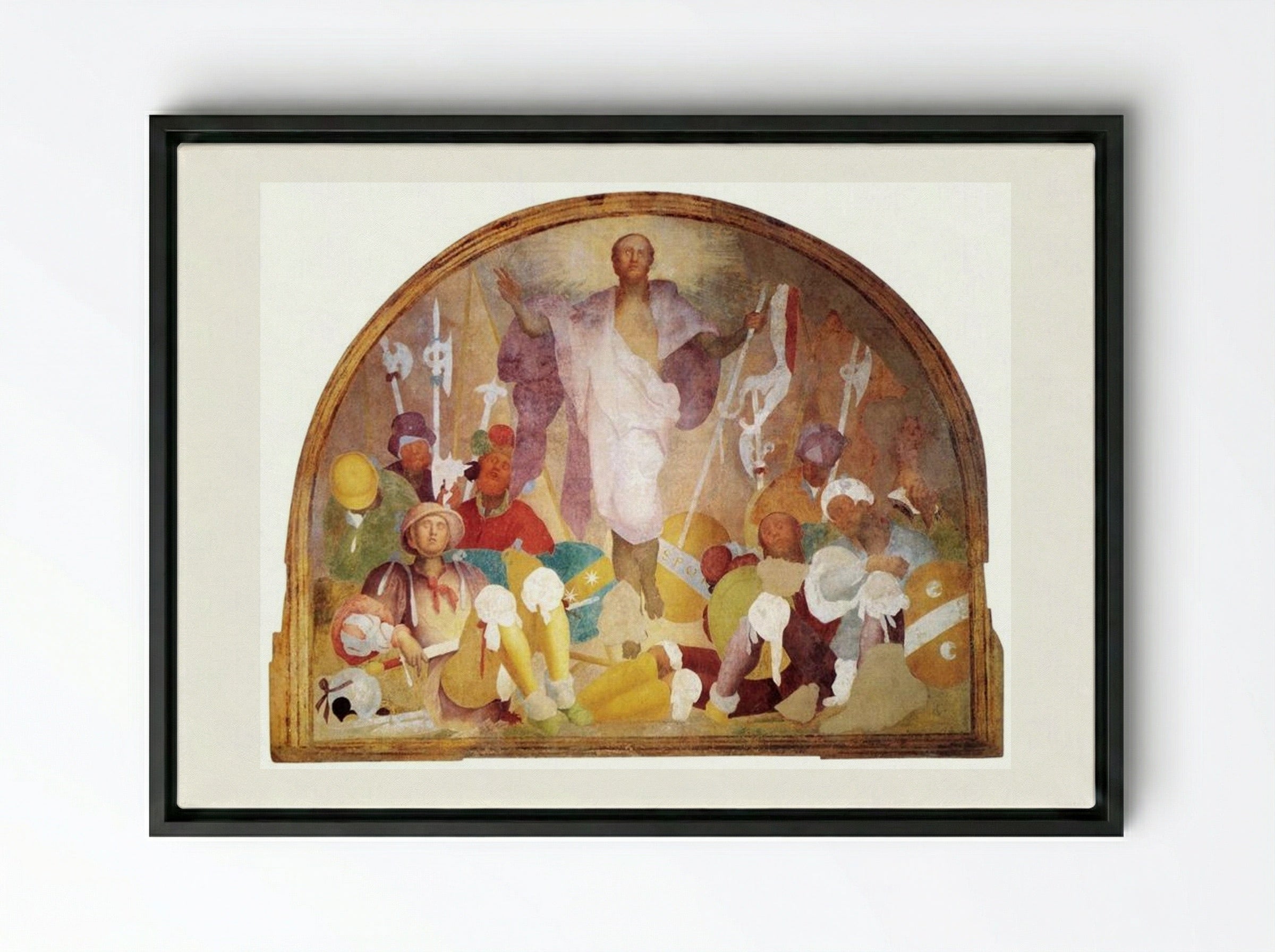 Resurrection - Jacopo Pontormo - Framed Canvas Black