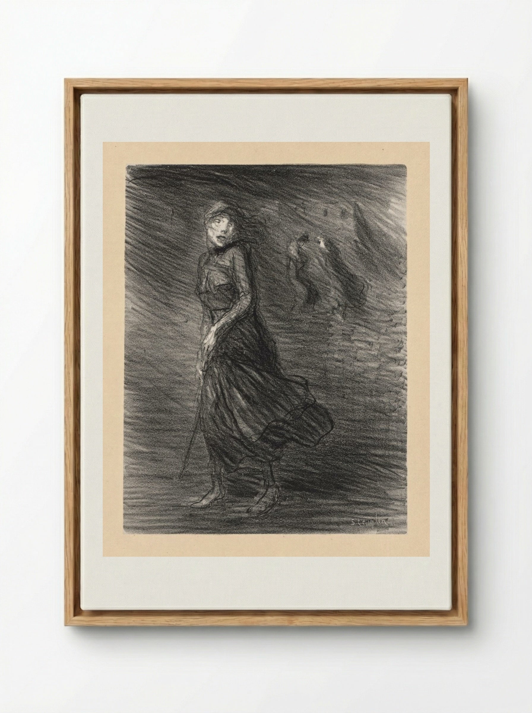 In the Street (Dans la Rue) - Théophile Alexandre Steinlen - Framed Canvas Wood