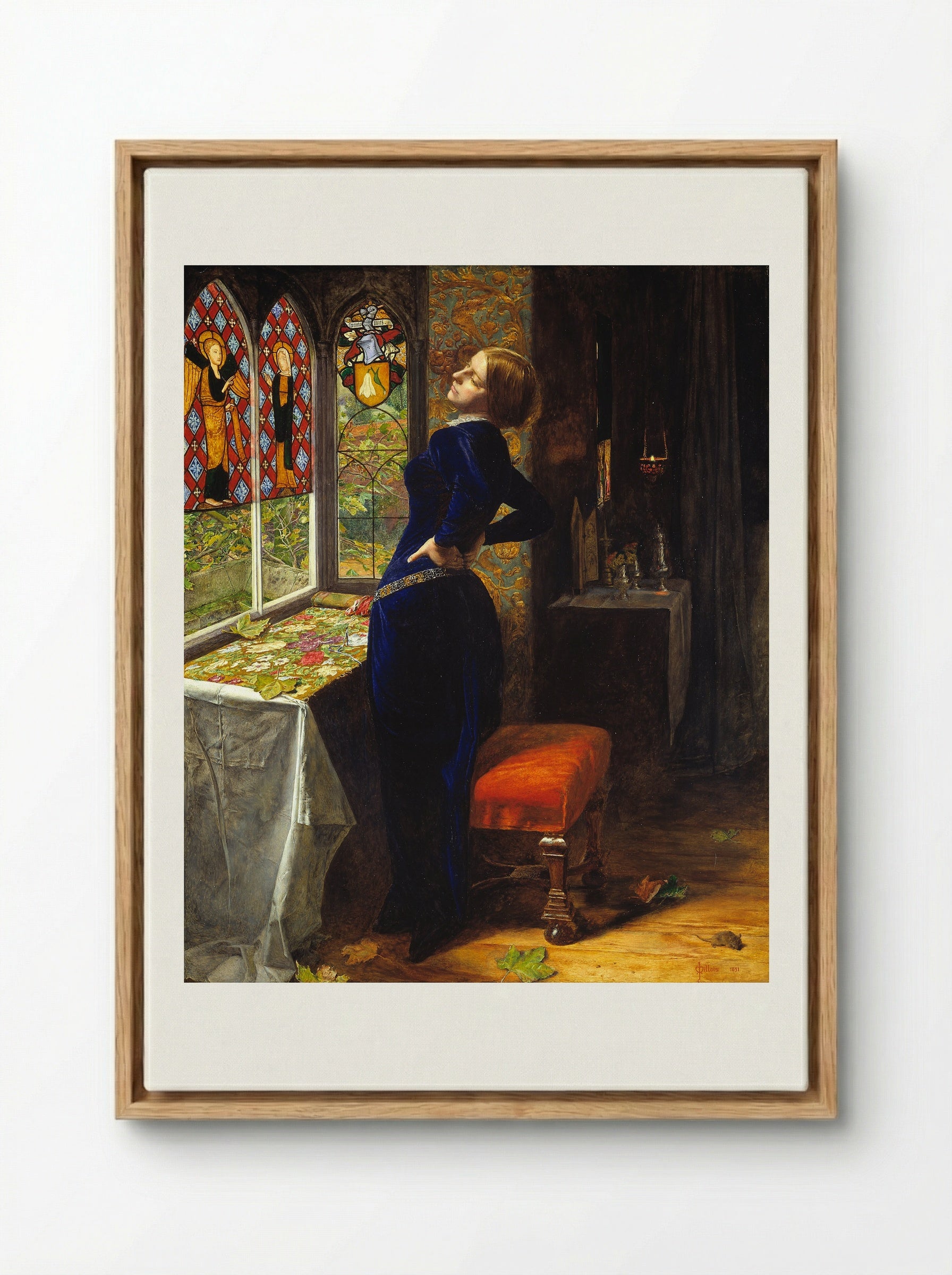 Mariana - John Everett Millais - Framed Canvas Wood