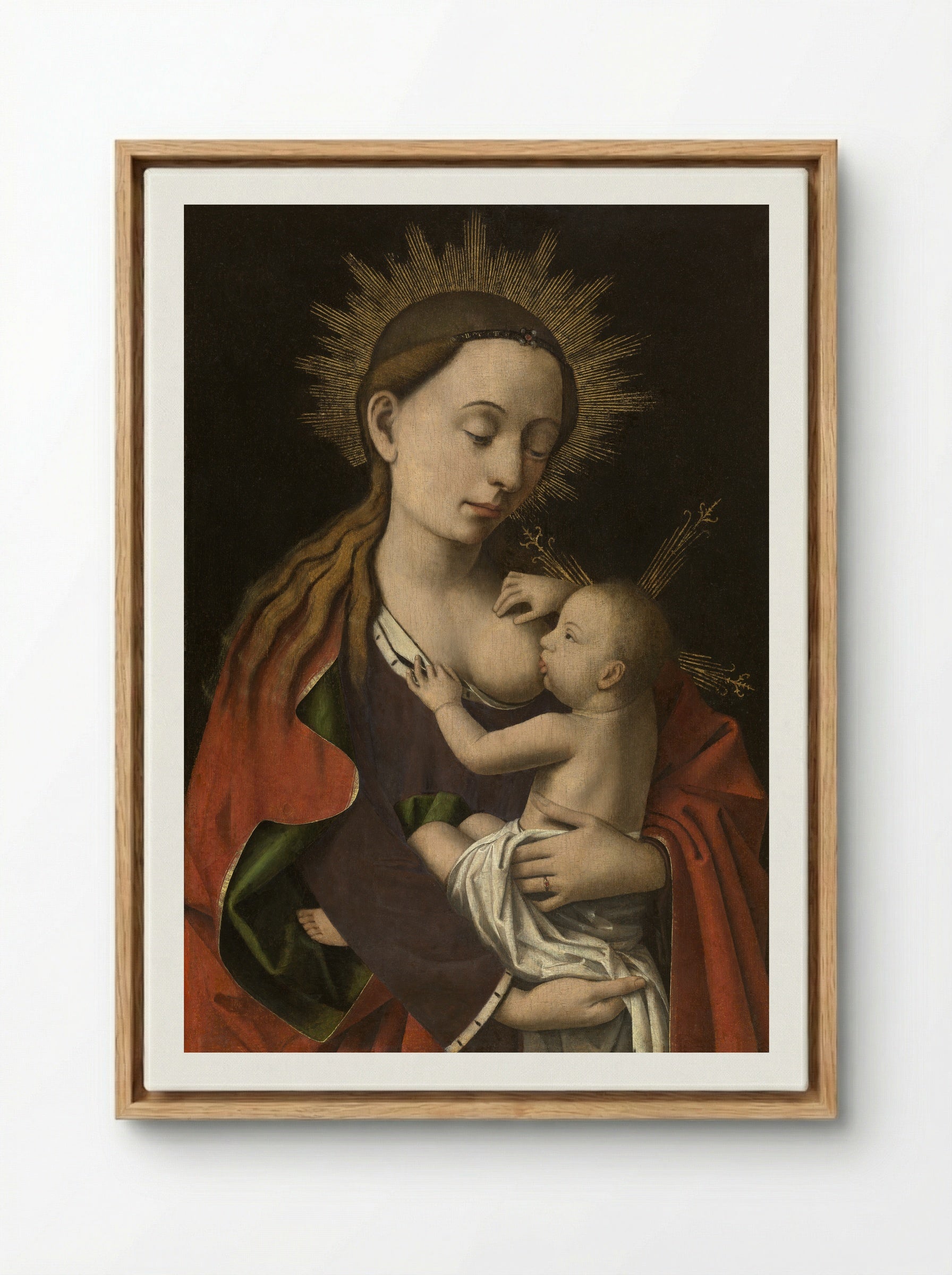 Madonna Nursing the Child - Petrus Christus - Framed Canvas Wood