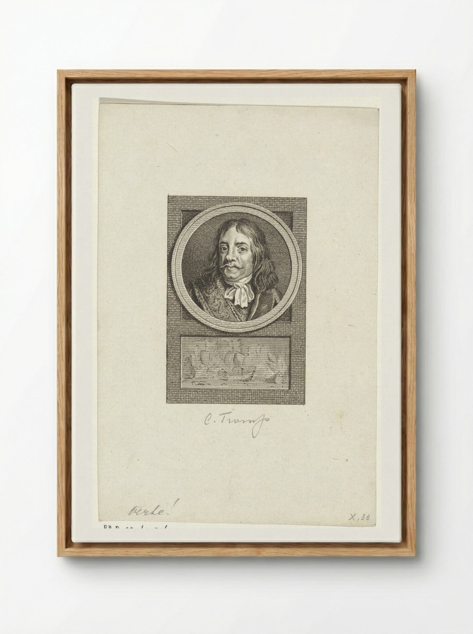 Portret van Cornelis Tromp - Reinier Vinkeles - Framed Canvas Wood