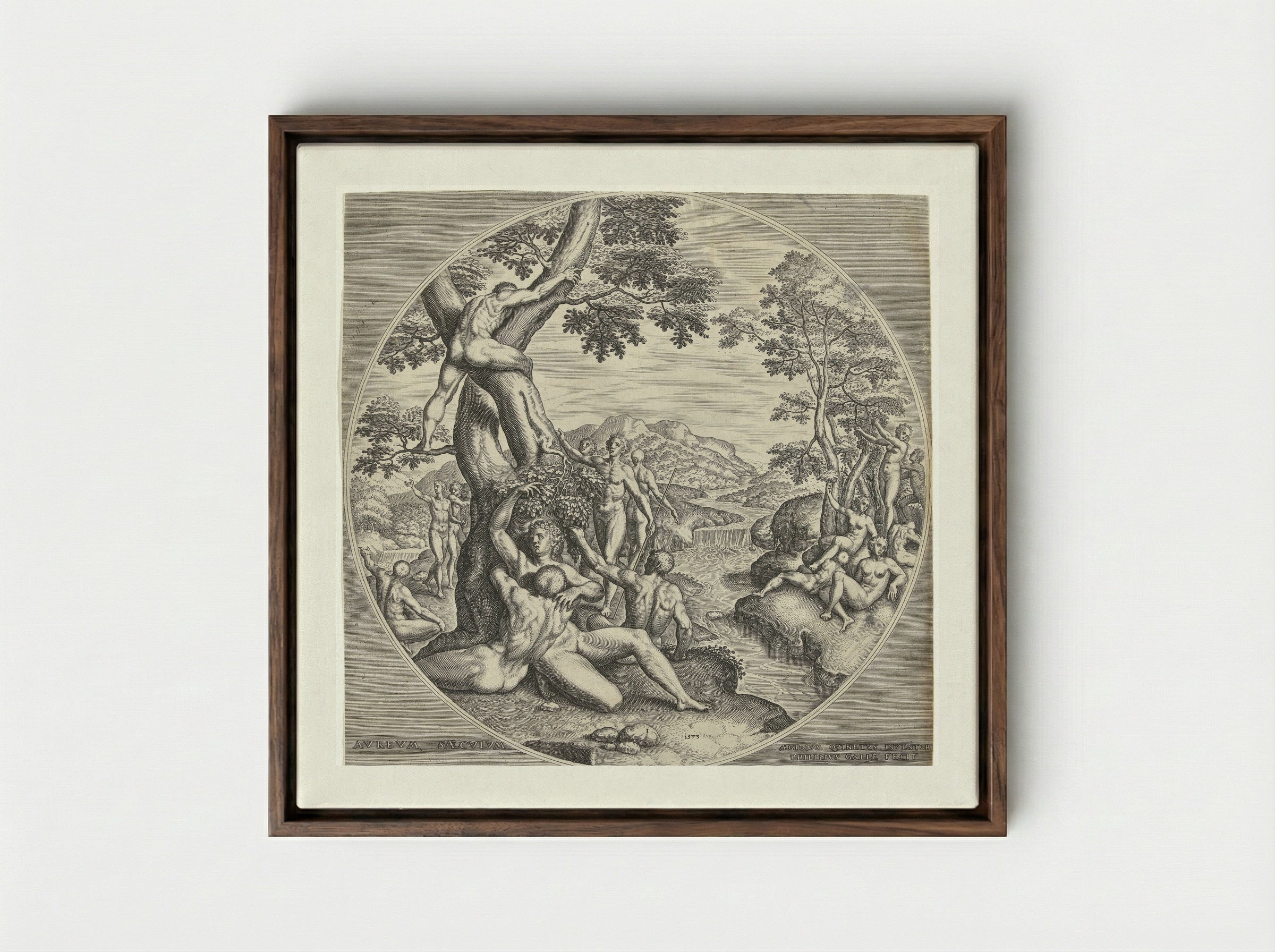 The Golden Age - Philips Galle - Framed Canvas Dark Wood