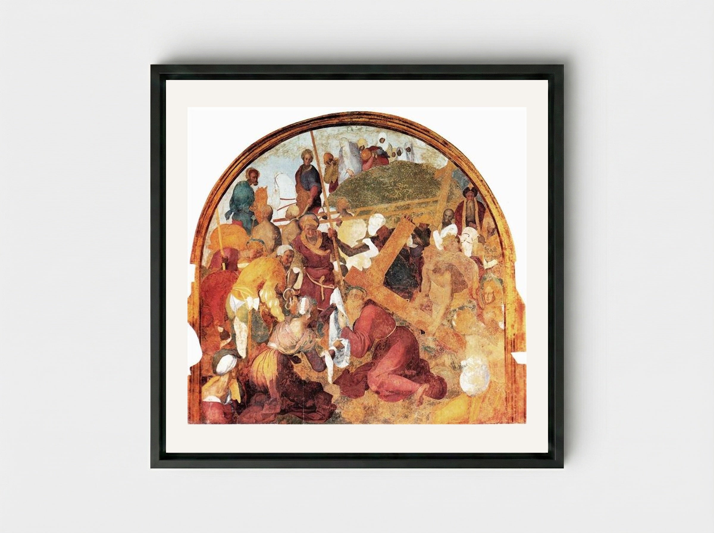 The Ascent to Calvary - Jacopo Pontormo - Framed Canvas Black